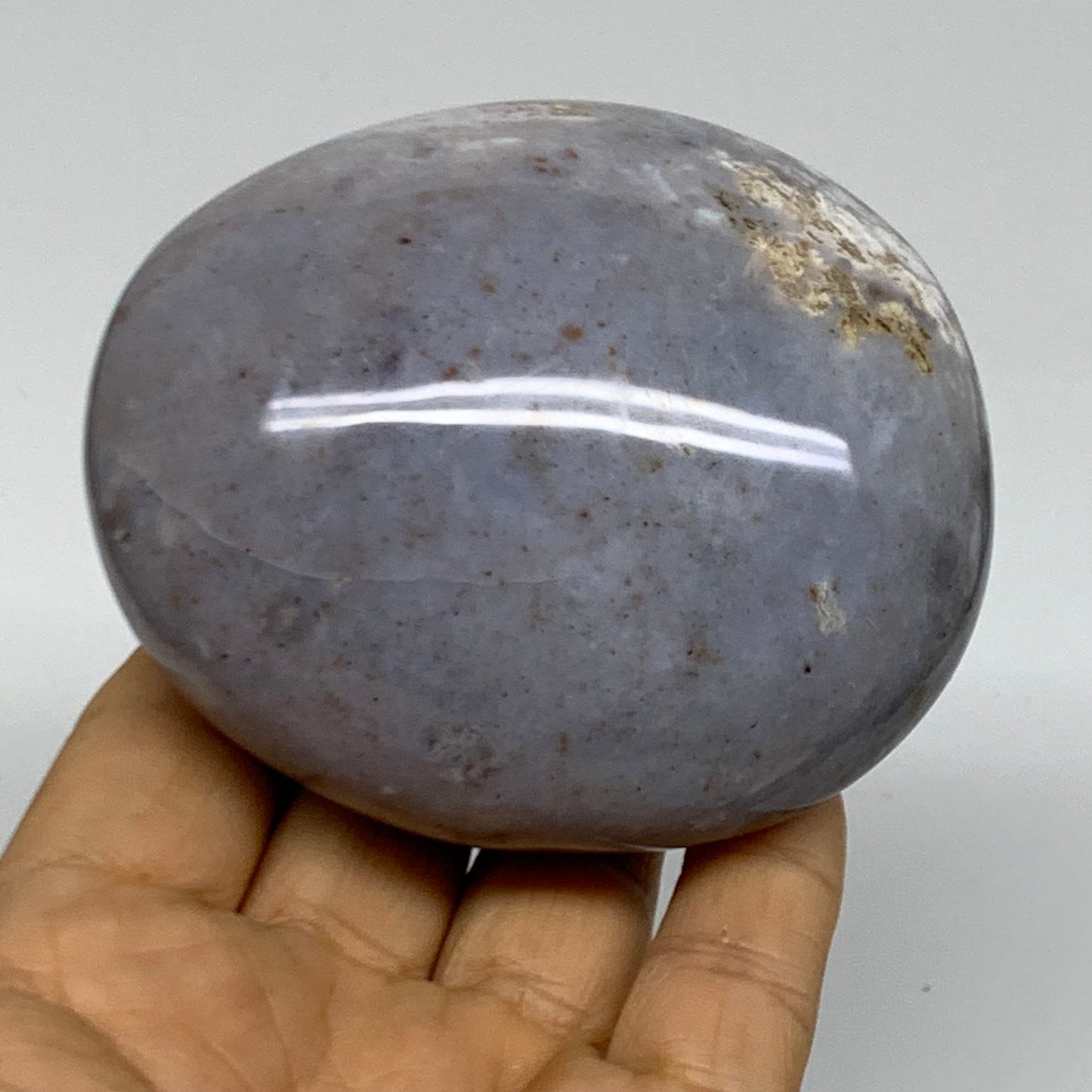 379.9g, 3.2"x2.7"x1.9" Natural Ocean Jasper Palm-Stone Orbicular Jasper, B38186