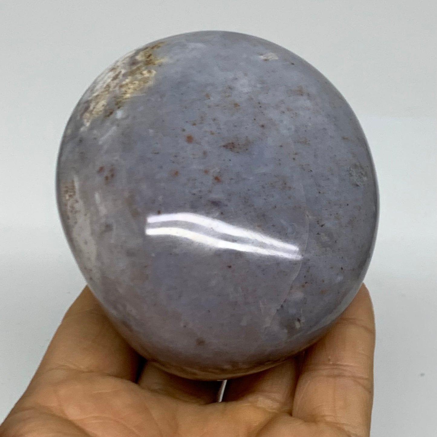 379.9g, 3.2"x2.7"x1.9" Natural Ocean Jasper Palm-Stone Orbicular Jasper, B38186