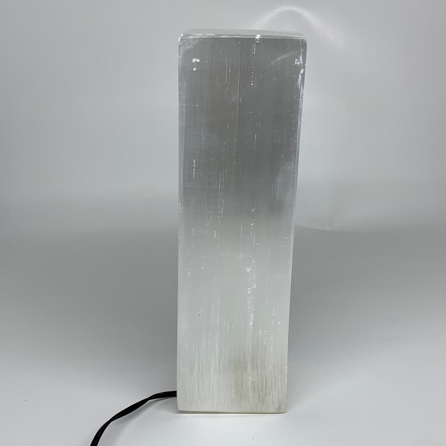 11.3 lbs. 11.75"x3.5", Rectangle Selenite (Satin Spar) Lamp, w/6ft Chord, B35792