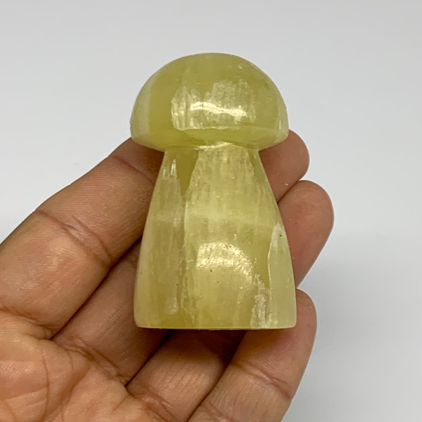 94.9g, 2.1"x1.2" Natural Lemon Calcite Mushroom Gemstone @Pakistan, B31676