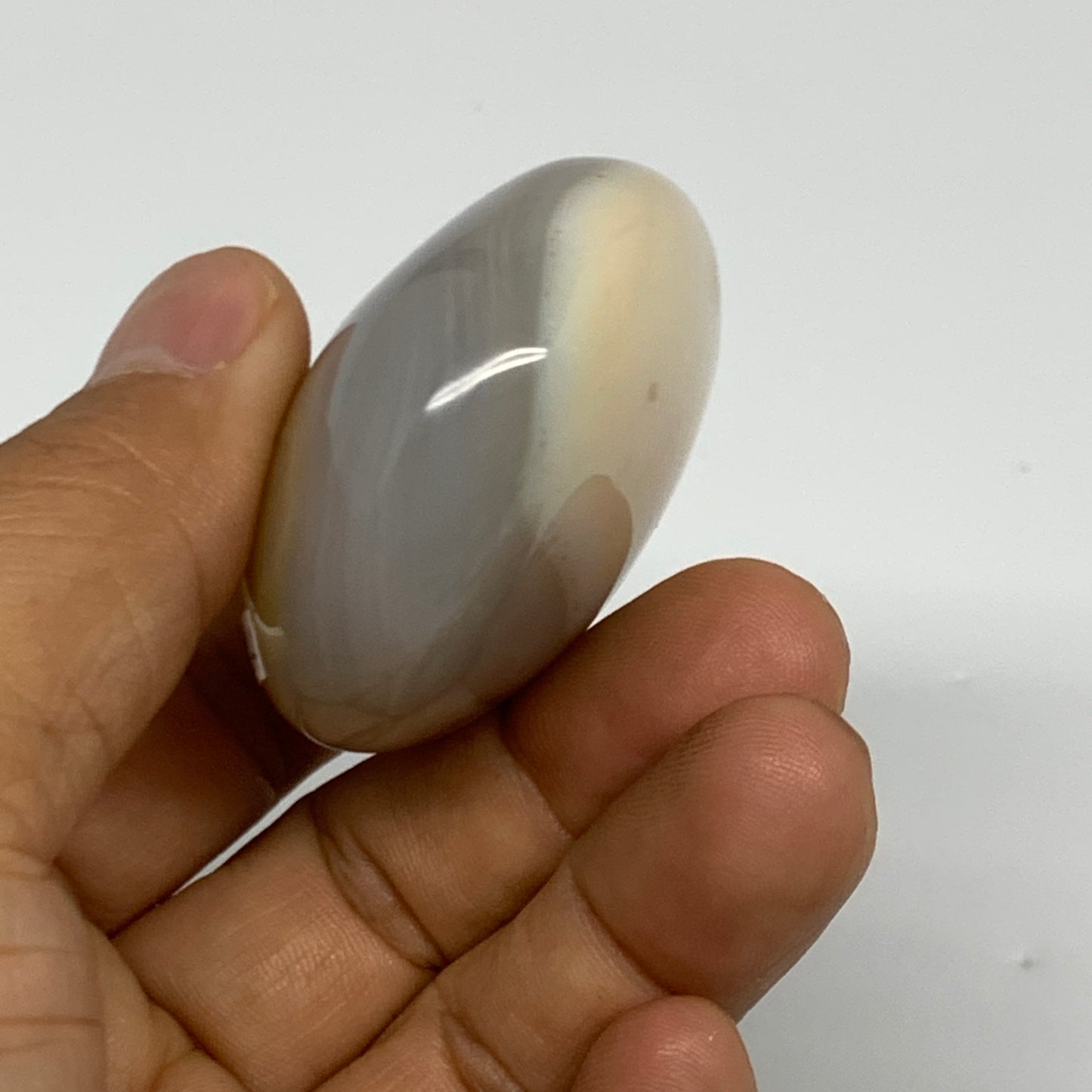 87g, 2.2"x1.8"x1" Orca Agate Palm-Stone Reiki Energy Crystal Reiki, B27884