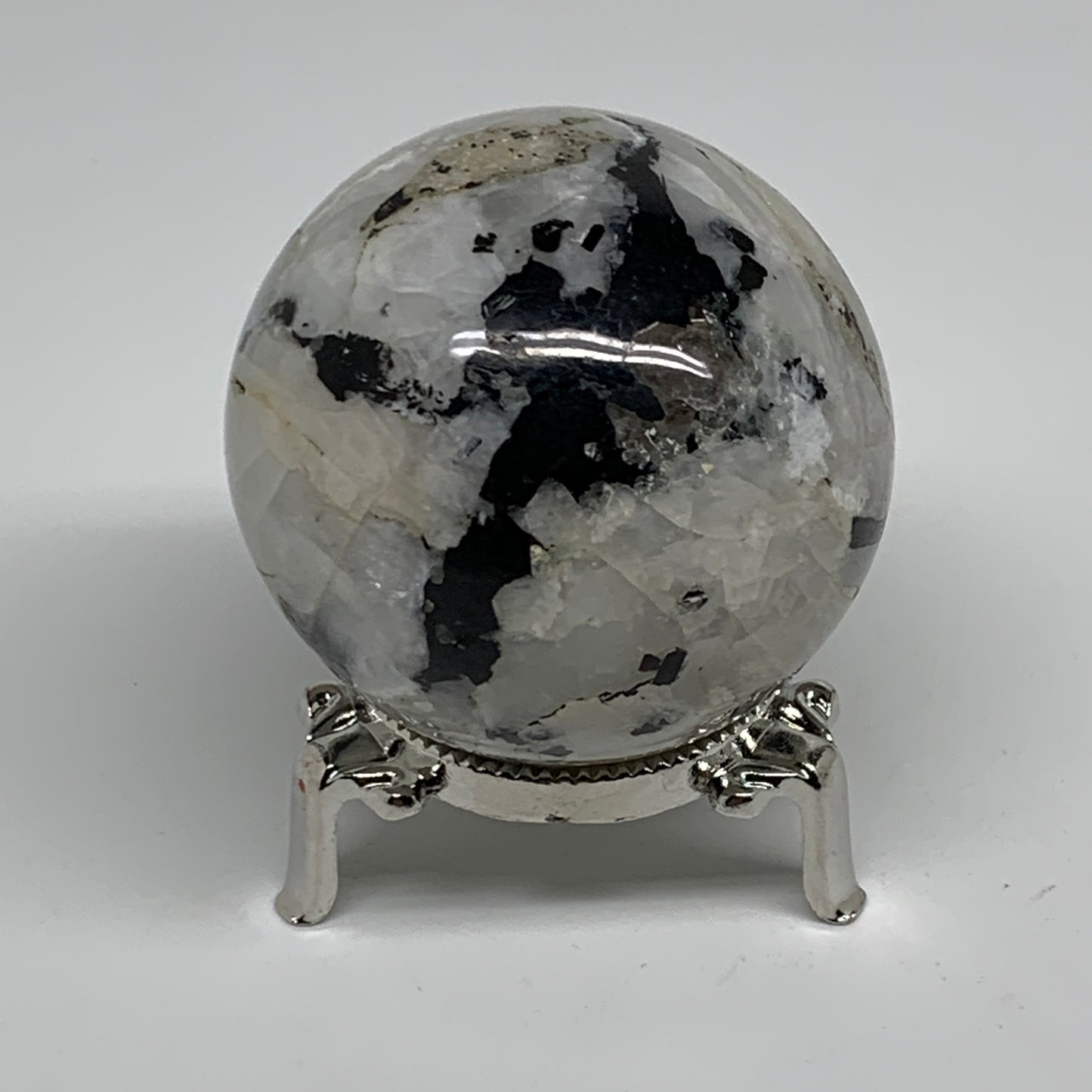 267.8g, 2.3"(58mm), Natural Rainbow Moonstone Sphere Ball Gemstone, B34335