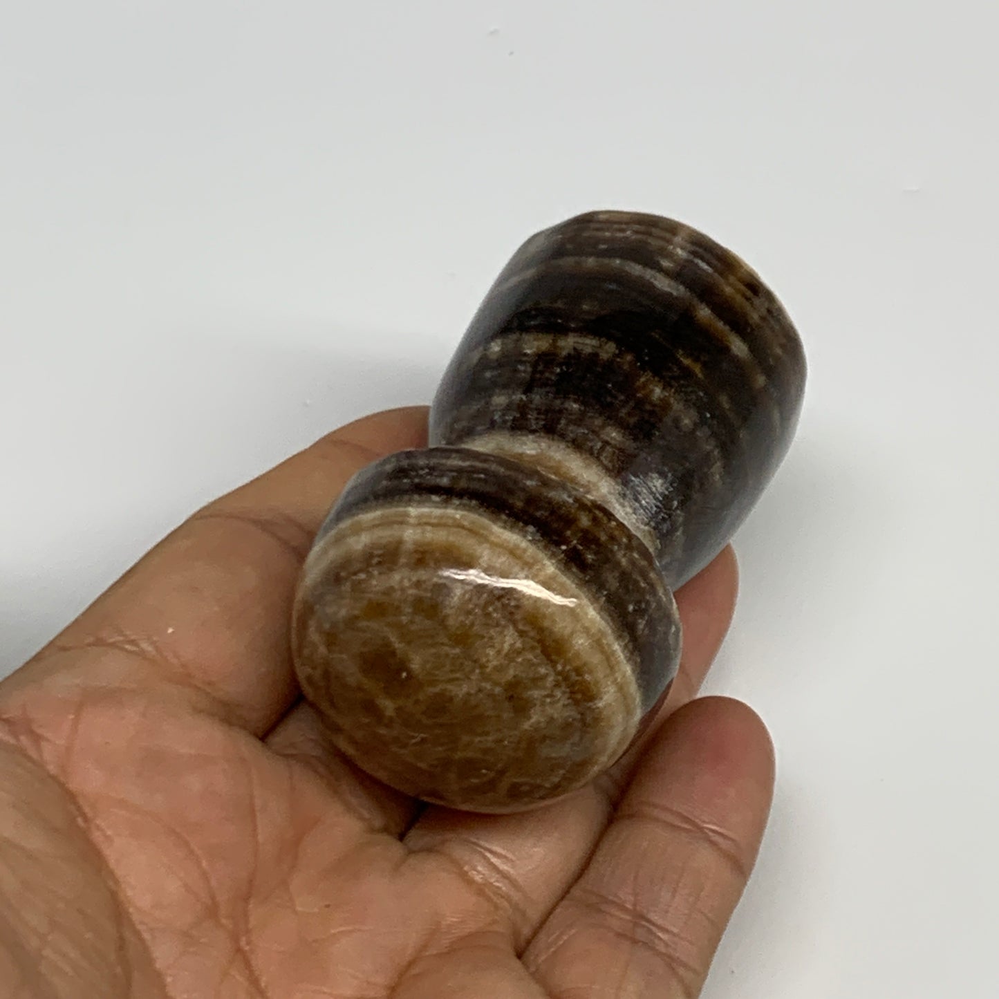 146.1g, 2.6"x1.4" Natural Chocolate Calcite Mushroom Gemstone @Pakistan, B30165