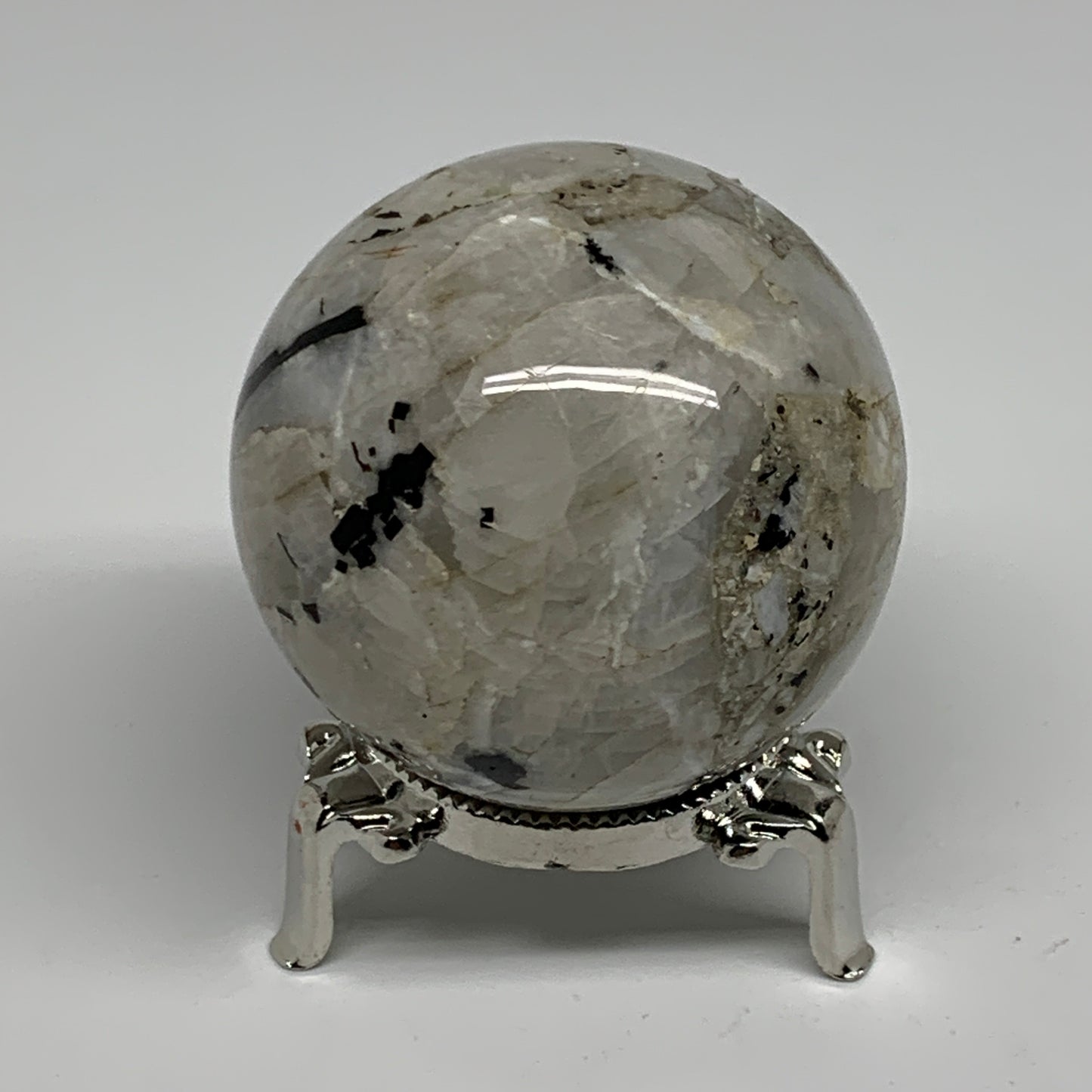 267.8g, 2.3"(58mm), Natural Rainbow Moonstone Sphere Ball Gemstone, B34335