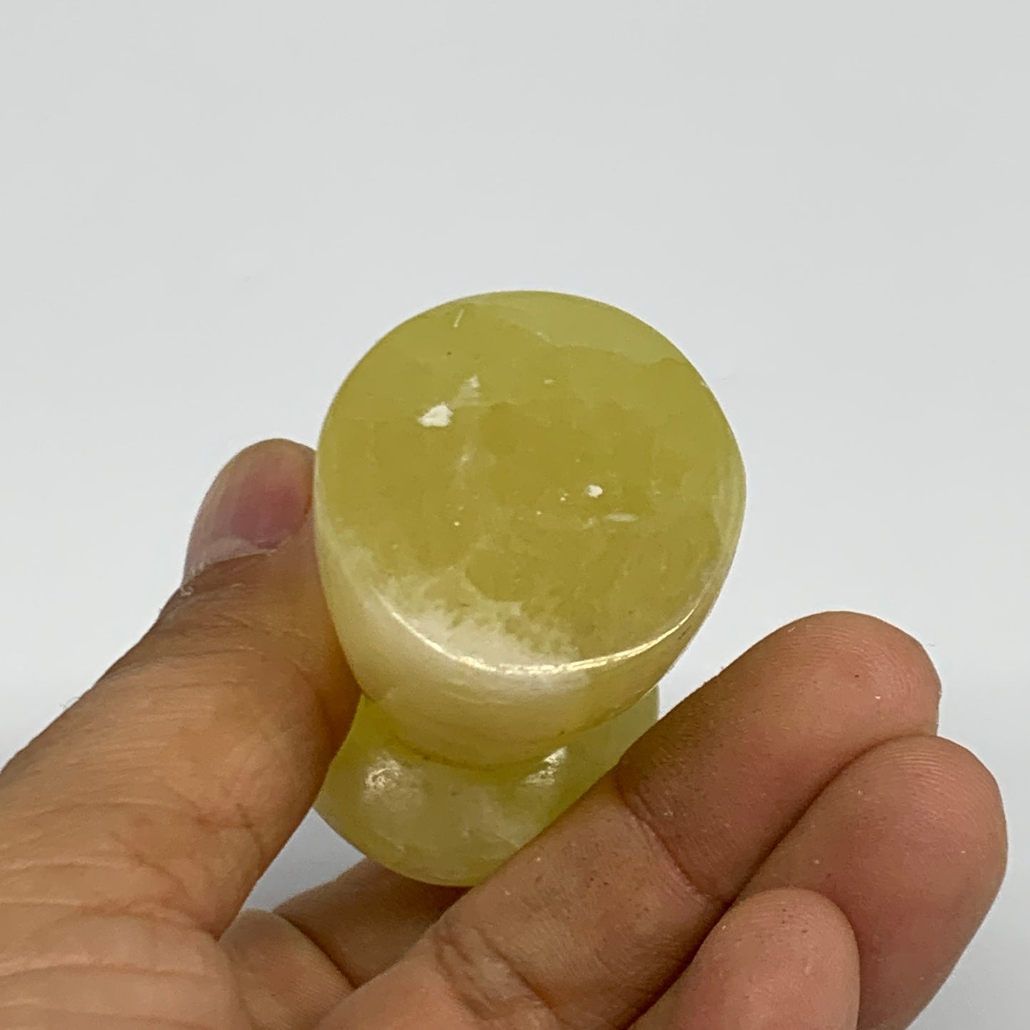 94.9g, 2.1"x1.2" Natural Lemon Calcite Mushroom Gemstone @Pakistan, B31676