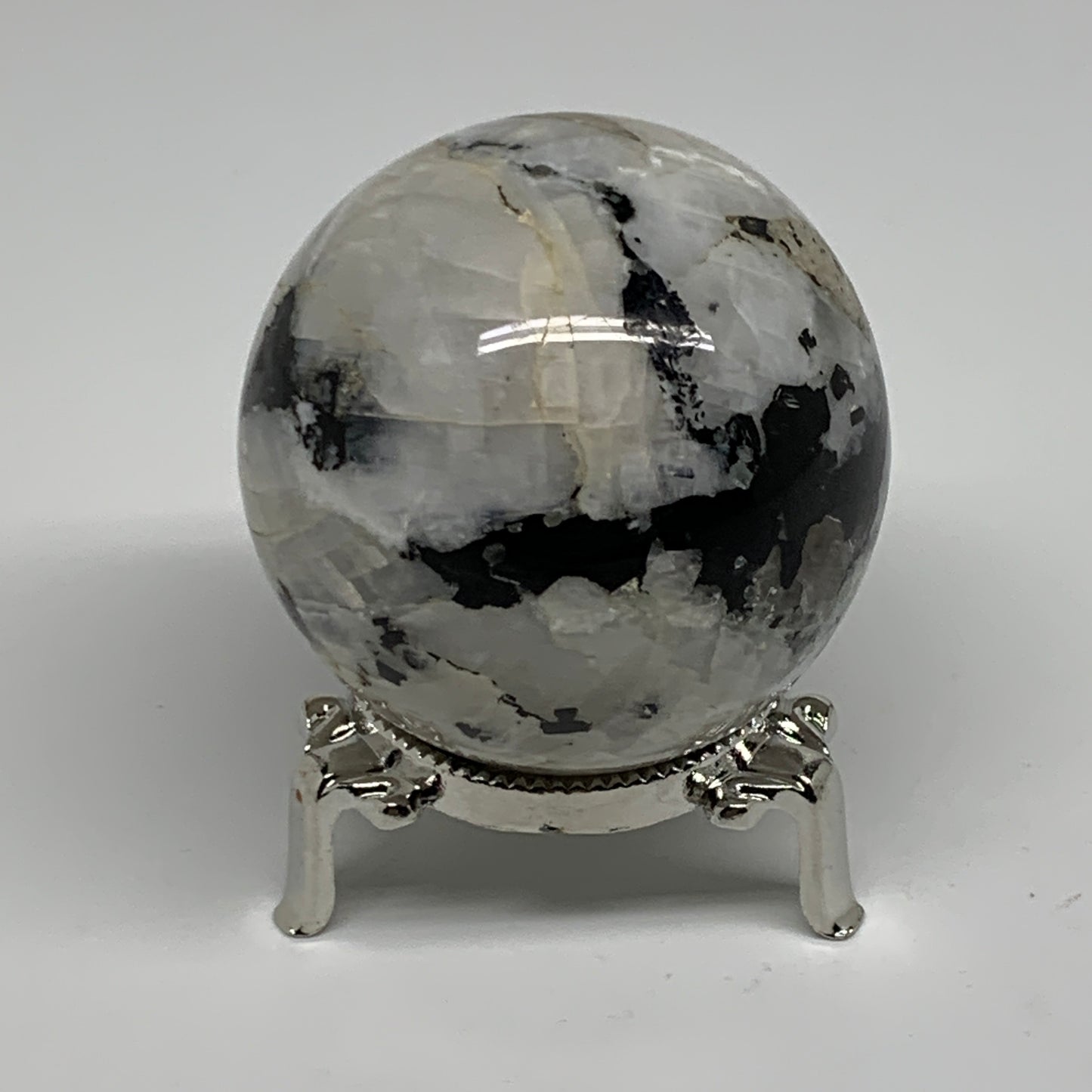 267.8g, 2.3"(58mm), Natural Rainbow Moonstone Sphere Ball Gemstone, B34335