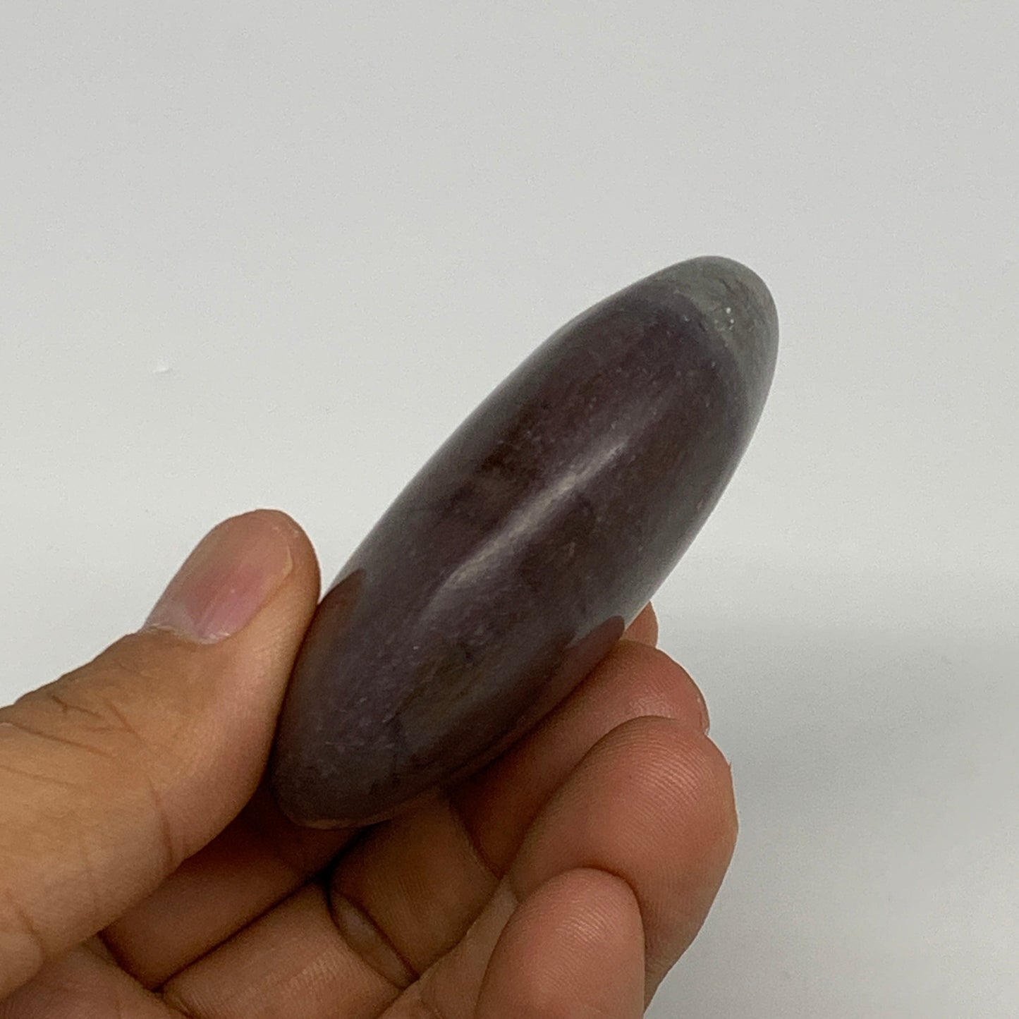 88.3g, 2.4"x1.8"x0.9", Narmada Shiva Lingam Palm-Stone Polished, B29398