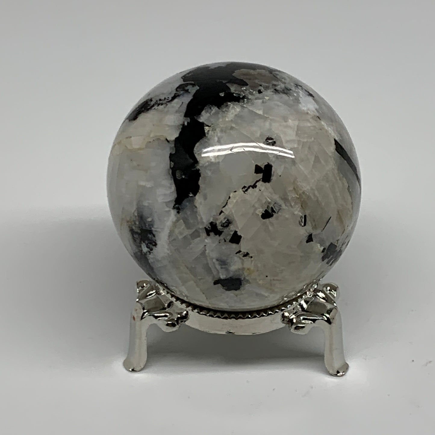 267.8g, 2.3"(58mm), Natural Rainbow Moonstone Sphere Ball Gemstone, B34335