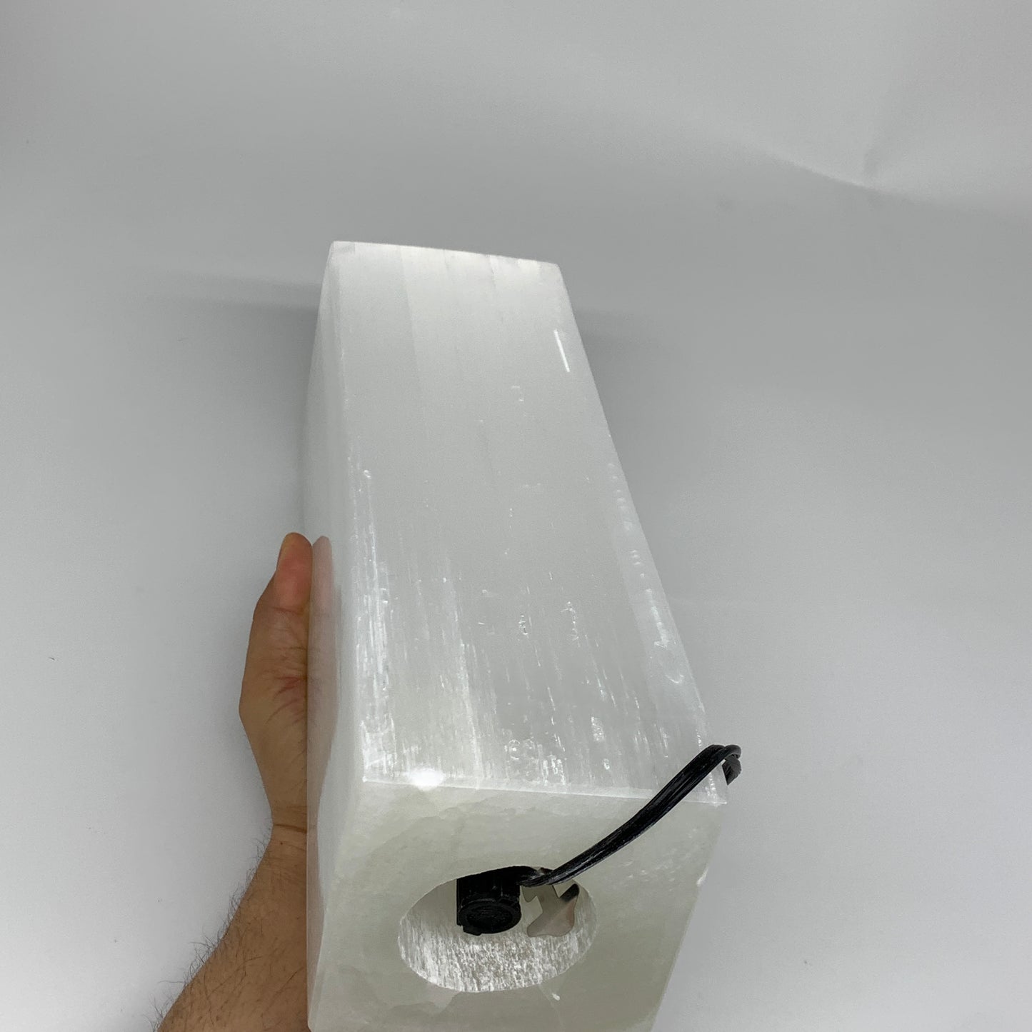 11.3 lbs. 11.75"x3.5", Rectangle Selenite (Satin Spar) Lamp, w/6ft Chord, B35792