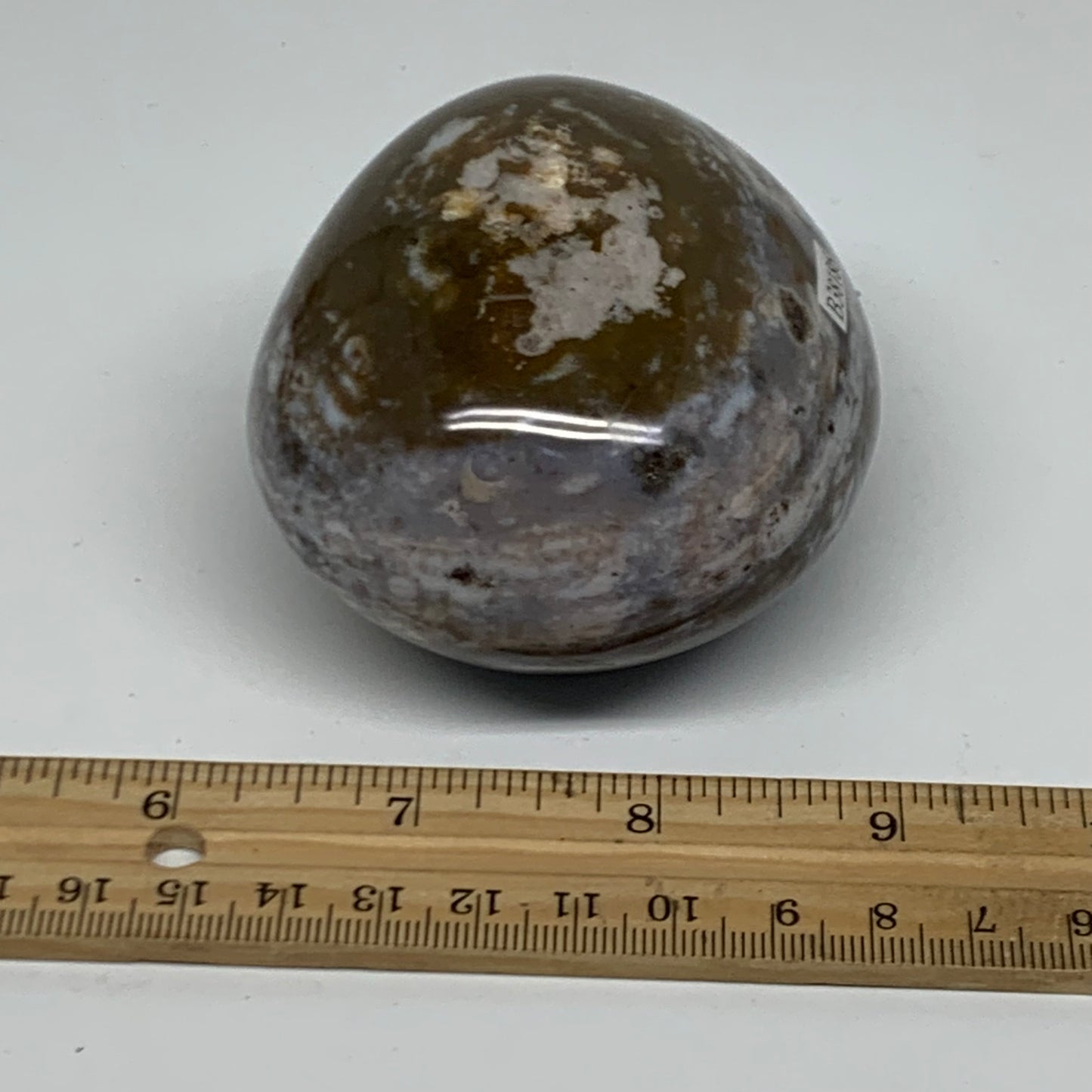 379.9g, 3.2"x2.7"x1.9" Natural Ocean Jasper Palm-Stone Orbicular Jasper, B38186