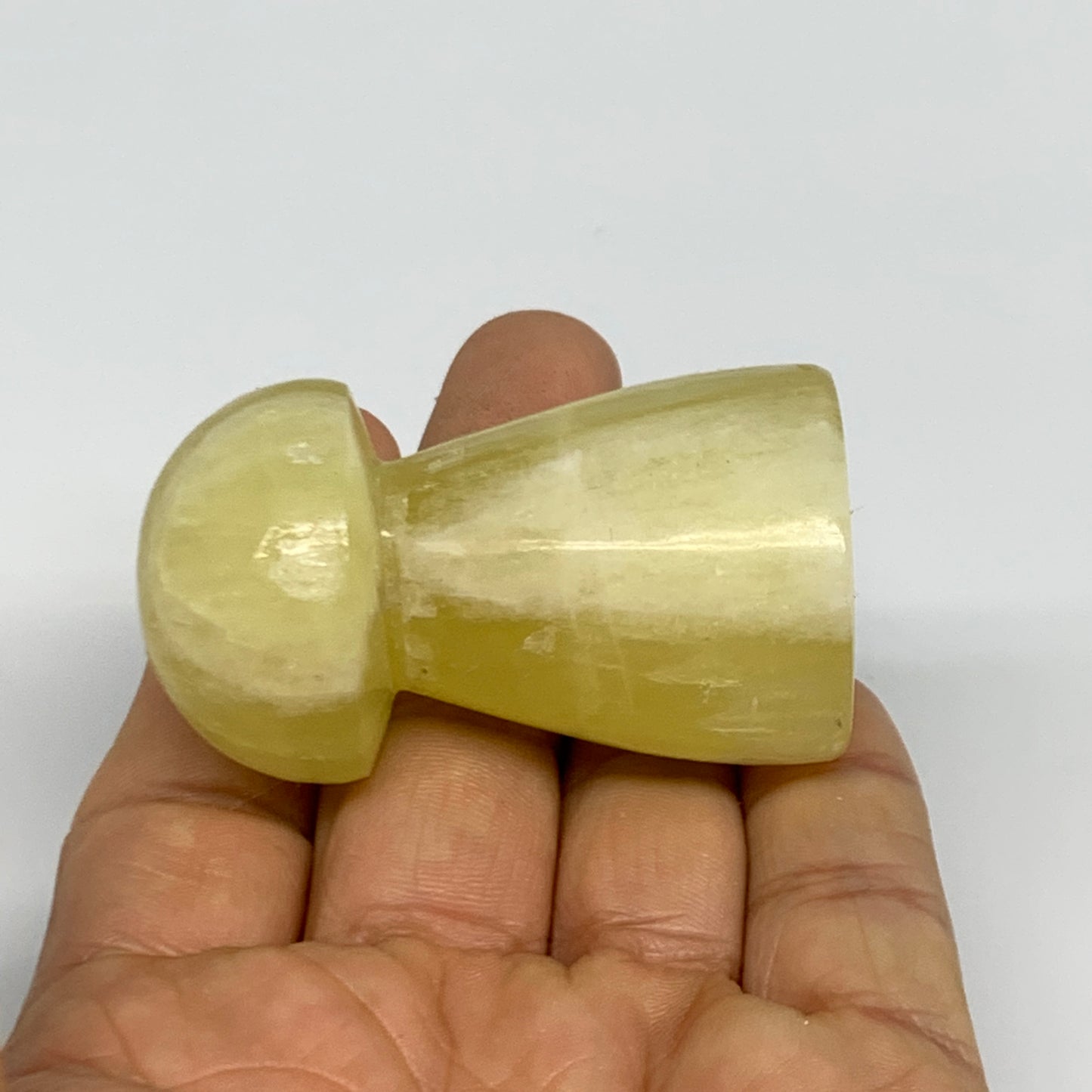 94.9g, 2.1"x1.2" Natural Lemon Calcite Mushroom Gemstone @Pakistan, B31676