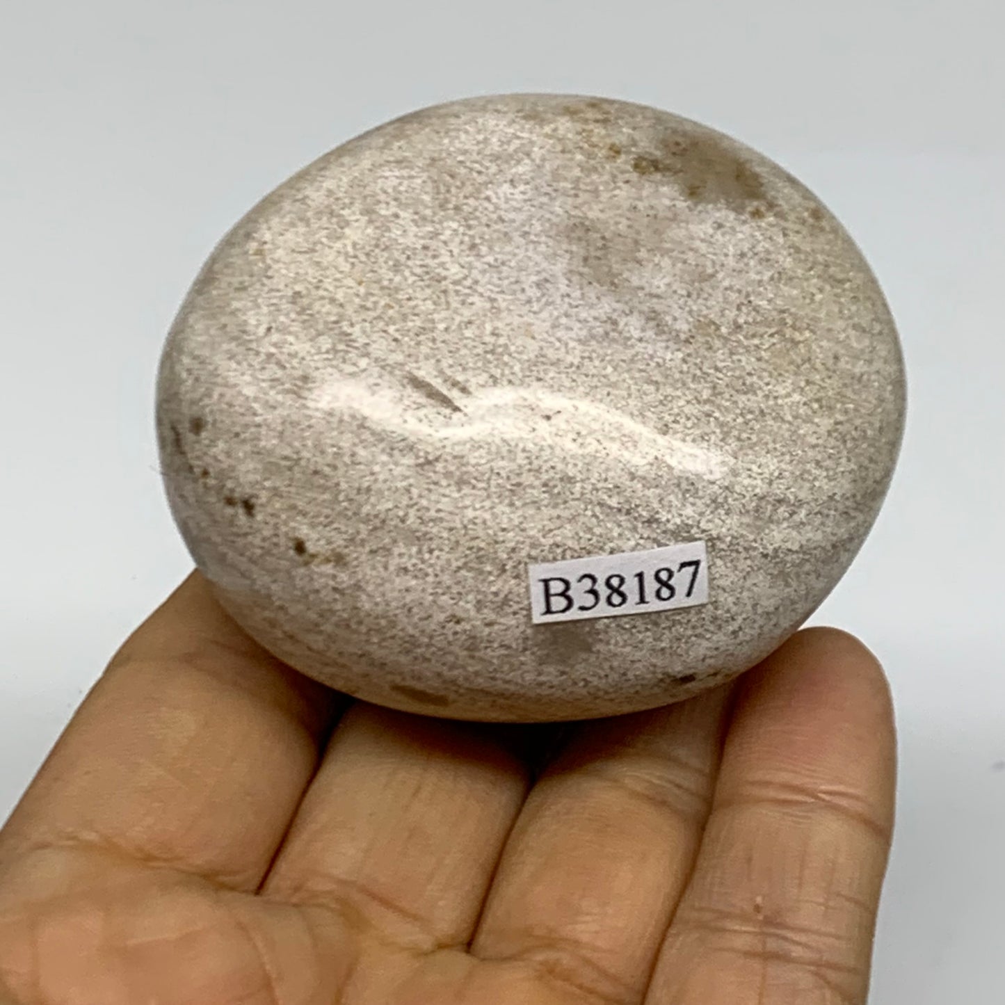 162.8g, 2.4"x2.1"x1.5" Natural Ocean Jasper Palm-Stone Orbicular Jasper, B38187