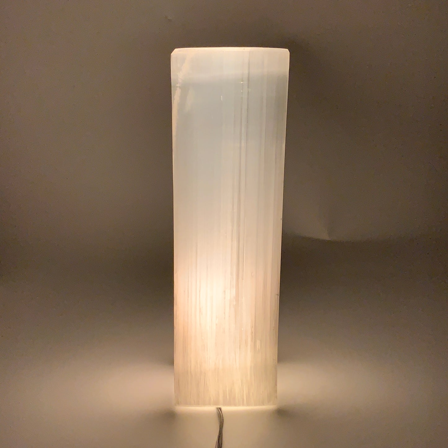 11.2 lbs. 11.75"x3.5", Rectangle Selenite (Satin Spar) Lamp, w/6ft Chord, B35793
