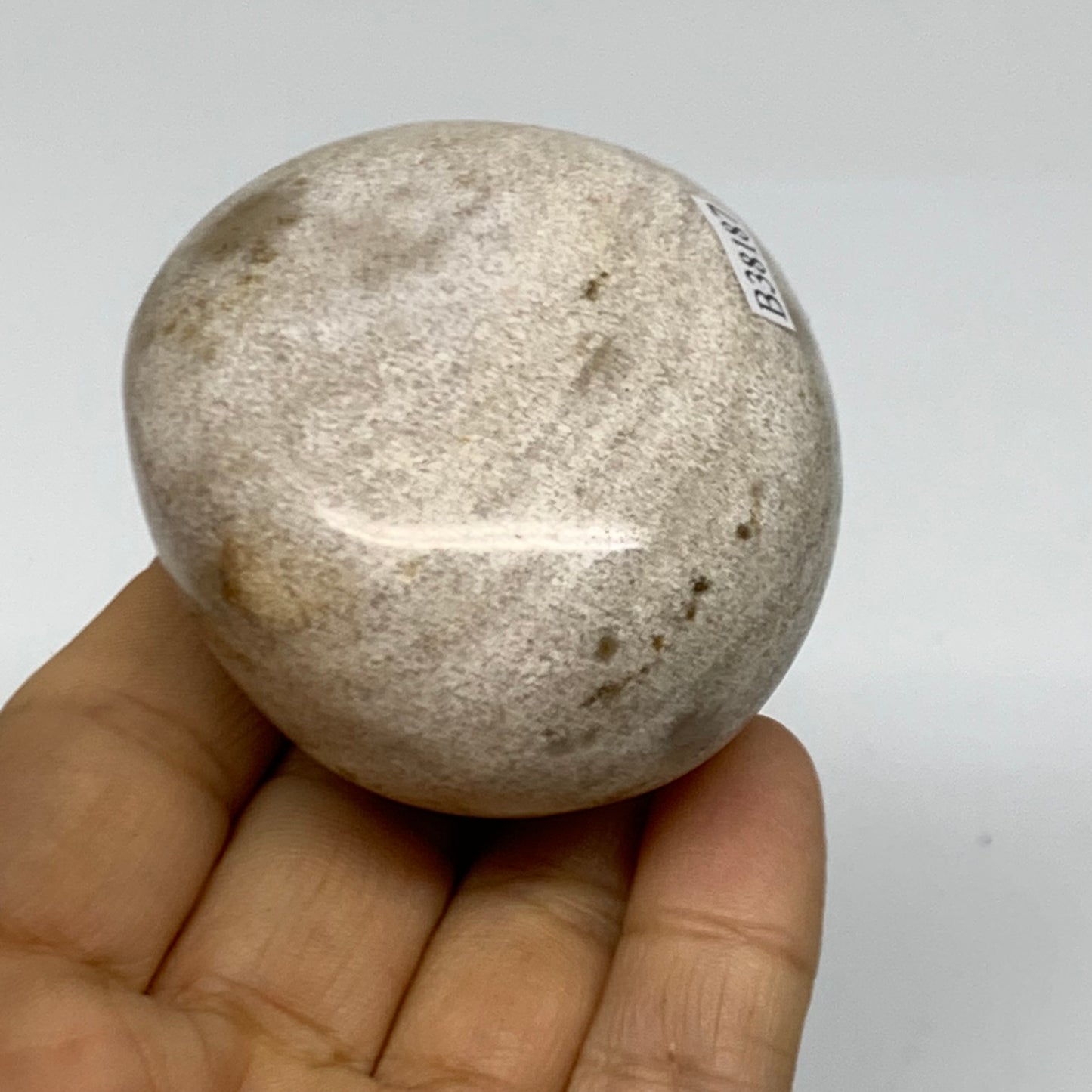 162.8g, 2.4"x2.1"x1.5" Natural Ocean Jasper Palm-Stone Orbicular Jasper, B38187