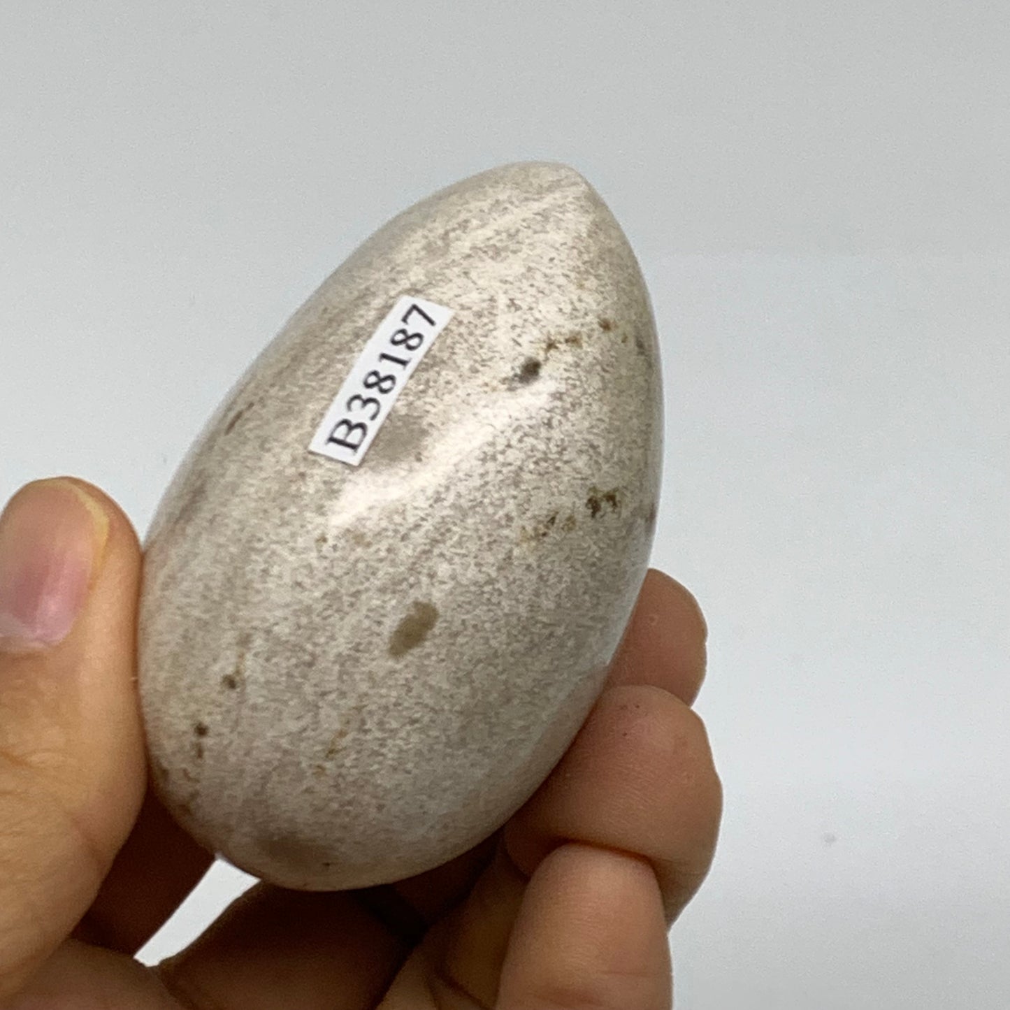 162.8g, 2.4"x2.1"x1.5" Natural Ocean Jasper Palm-Stone Orbicular Jasper, B38187