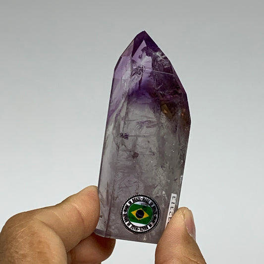85.9g, 3"x1.2"x0.8", Natural Amethyst Tower Point Obelisk @Brazil, B32313