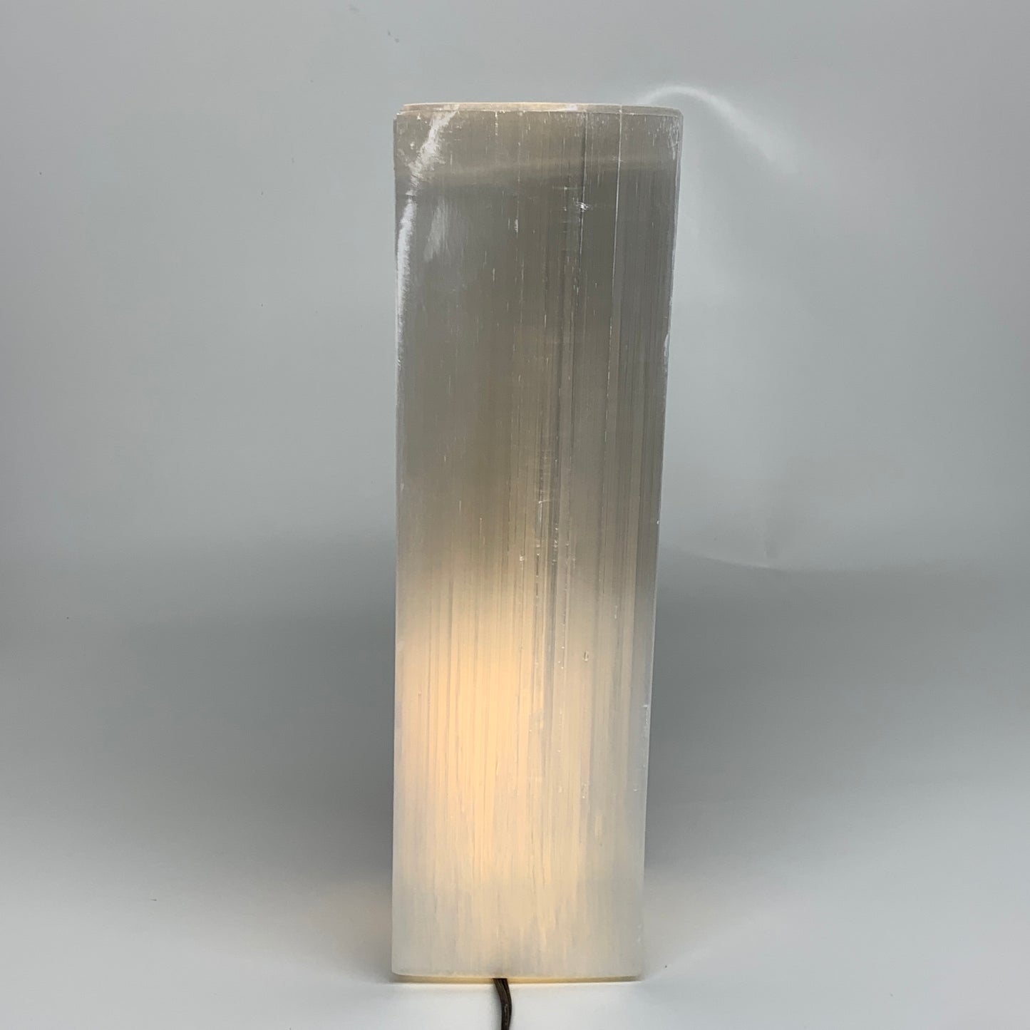 11.2 lbs. 11.75"x3.5", Rectangle Selenite (Satin Spar) Lamp, w/6ft Chord, B35793