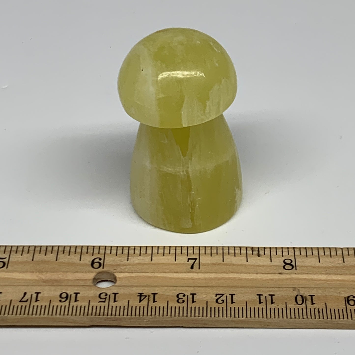 94.9g, 2.1"x1.2" Natural Lemon Calcite Mushroom Gemstone @Pakistan, B31676