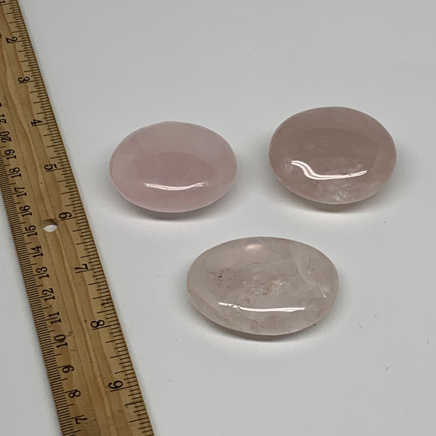 160g , 1.8"-2", 3pcs, Natural Pink Rose Quartz Palm-stone Crystal, B37243