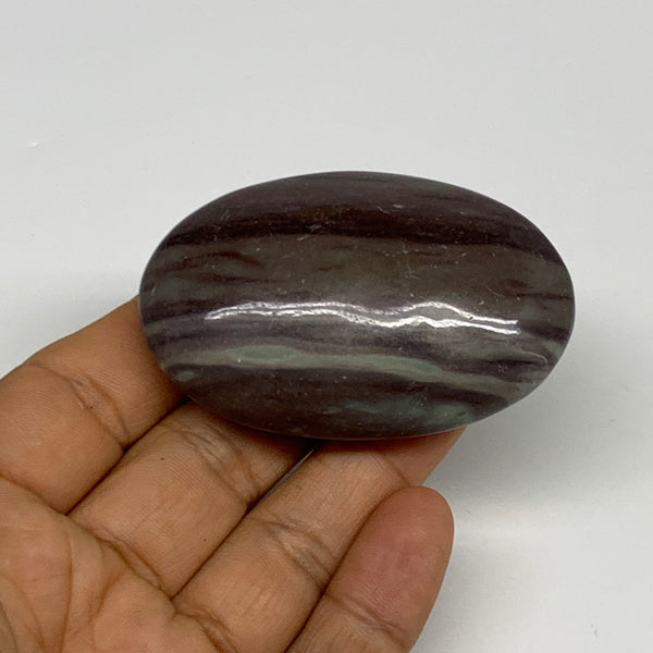 76.6g, 2.5"x1.6"x0.8", Narmada Shiva Lingam Palm-Stone Polished, B29399