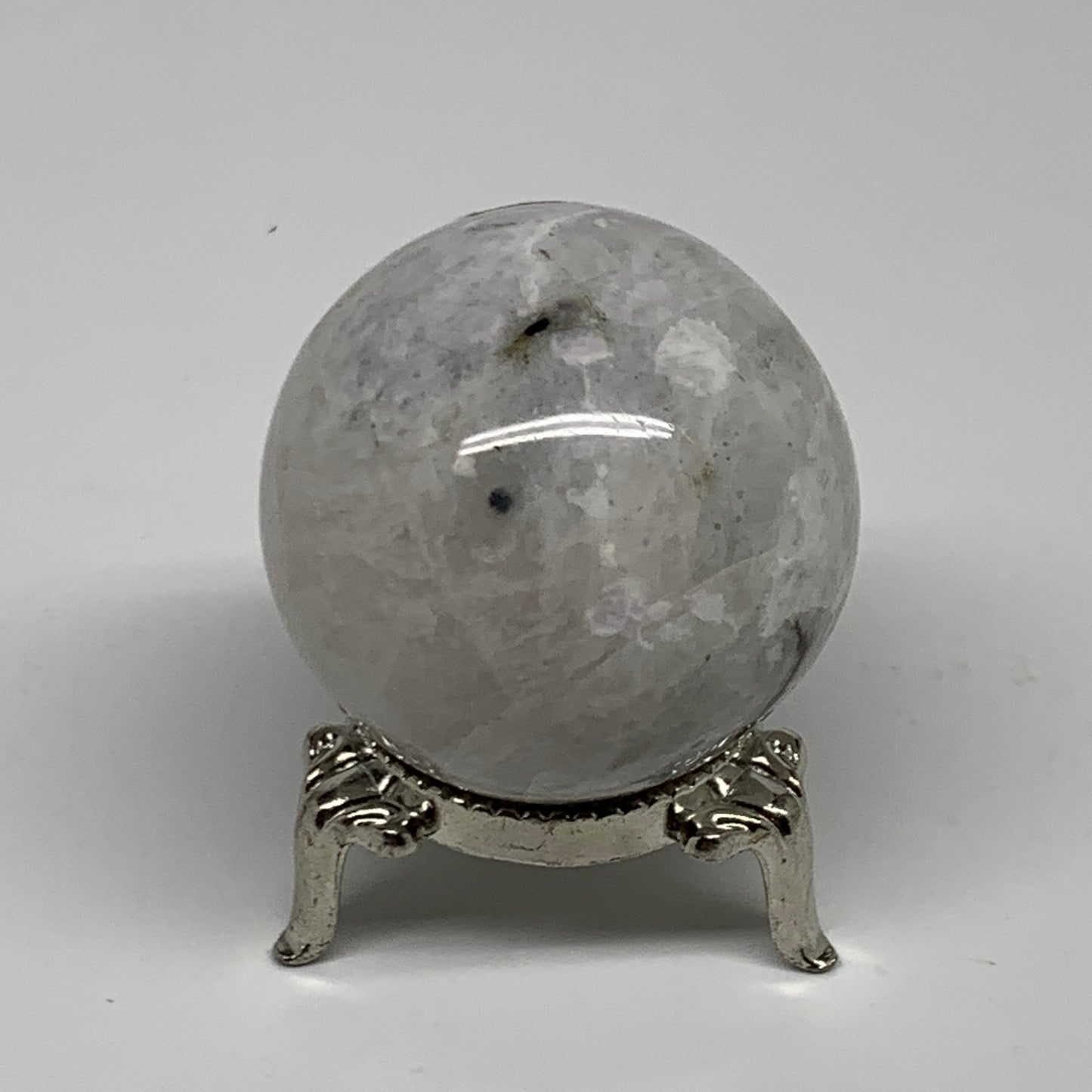 106.1g, 1.7"(43mm), Natural Rainbow Moonstone Sphere Ball Gemstone, B35125