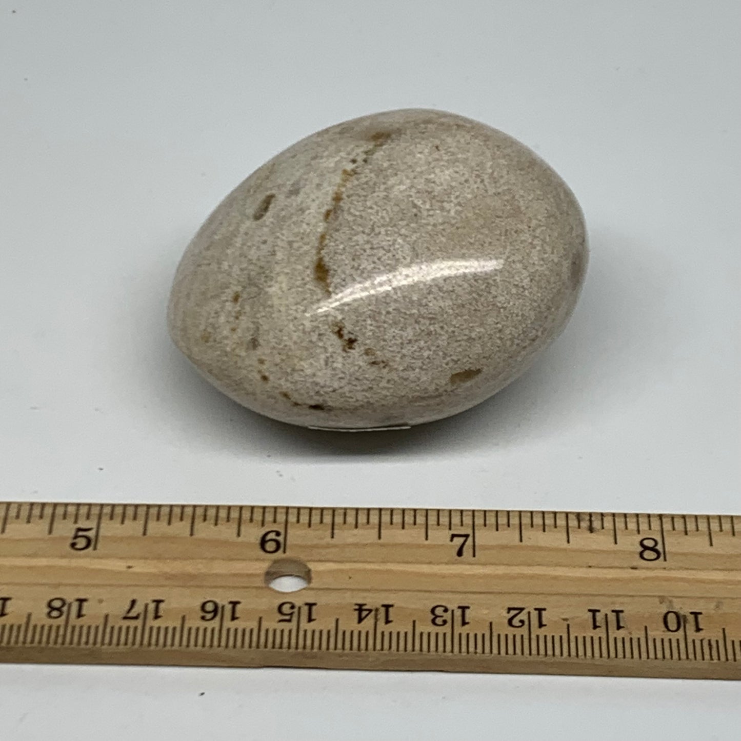 162.8g, 2.4"x2.1"x1.5" Natural Ocean Jasper Palm-Stone Orbicular Jasper, B38187