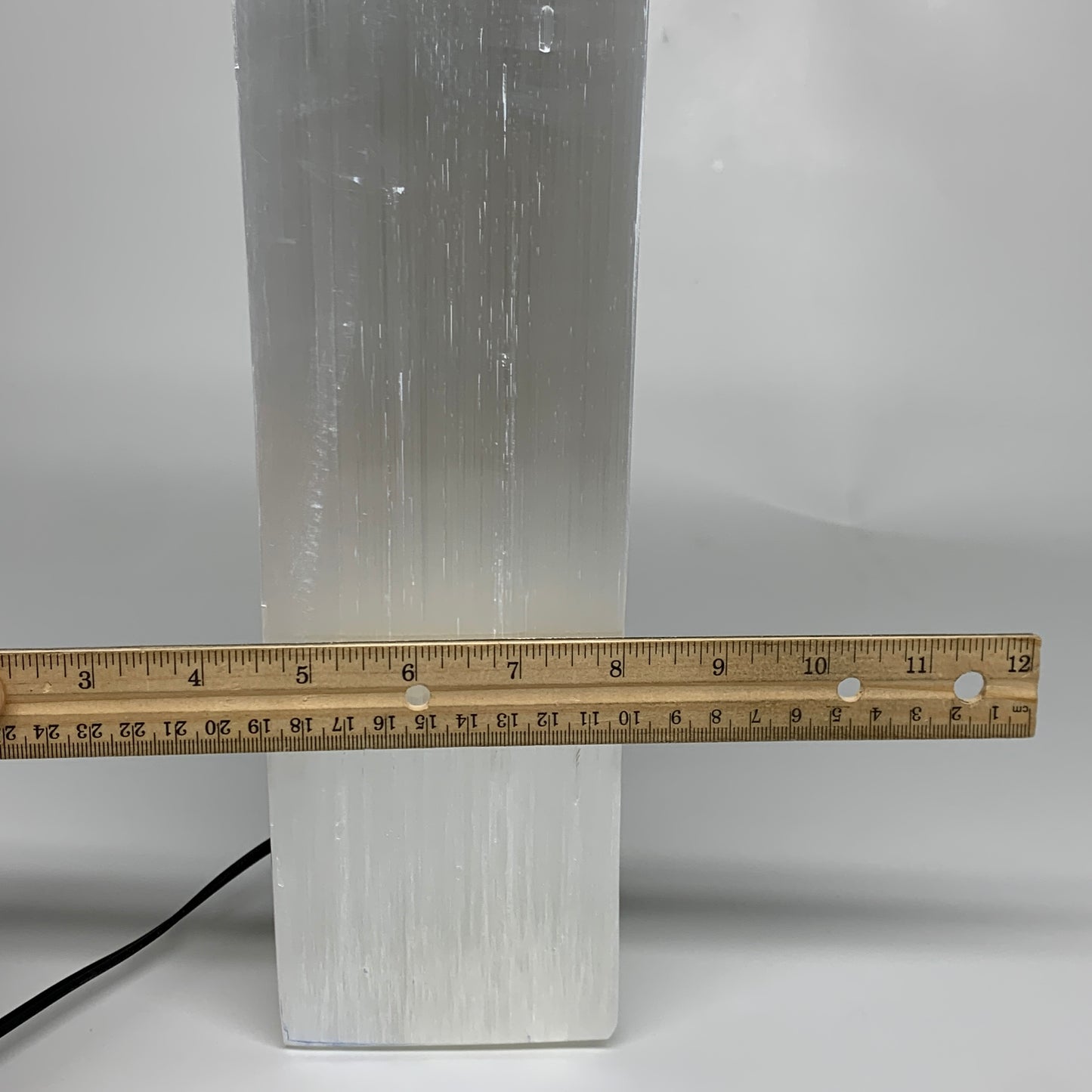 11.2 lbs. 11.75"x3.5", Rectangle Selenite (Satin Spar) Lamp, w/6ft Chord, B35793