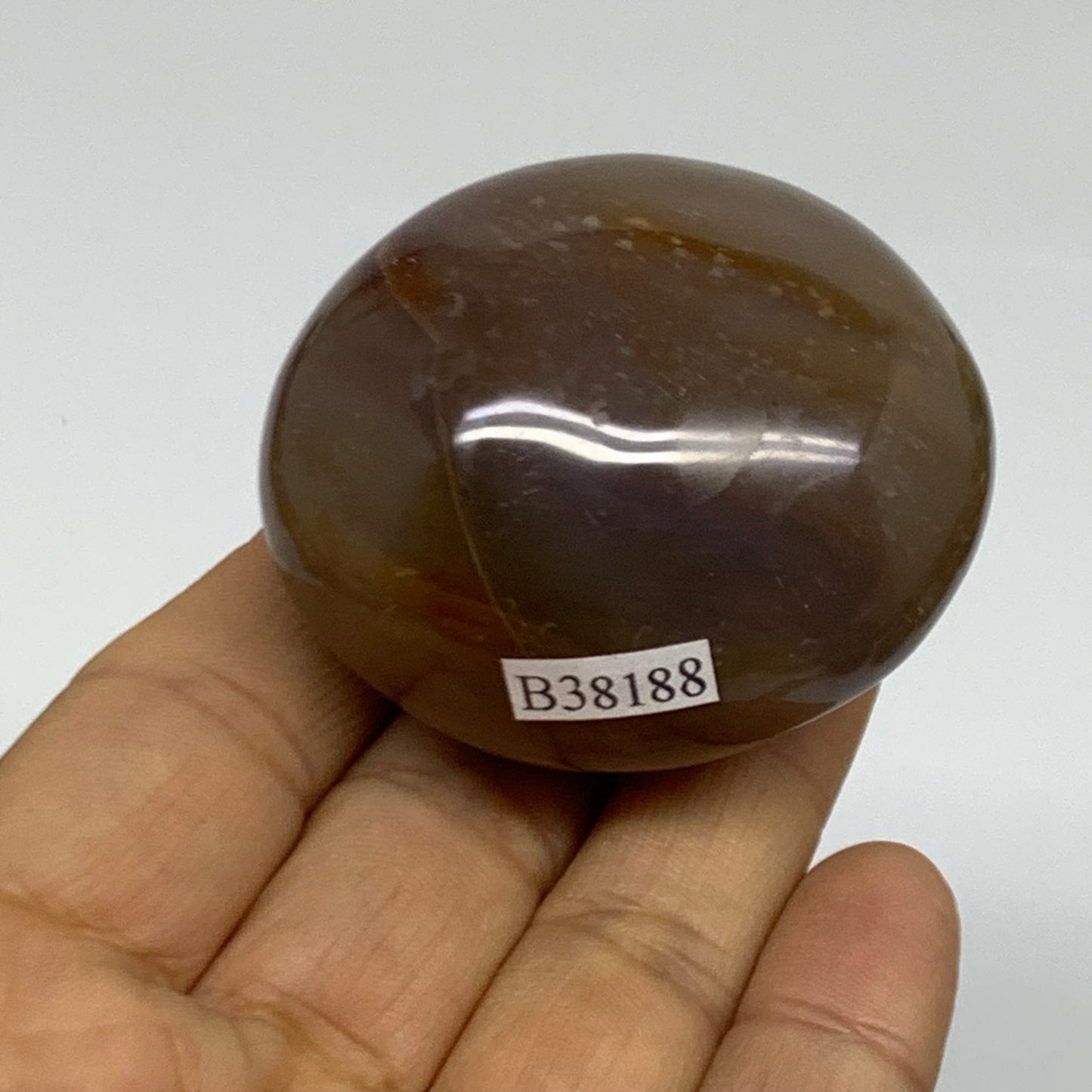 115.7g, 2.1"x1.8"x1.4" Natural Ocean Jasper Palm-Stone Orbicular Jasper, B38188