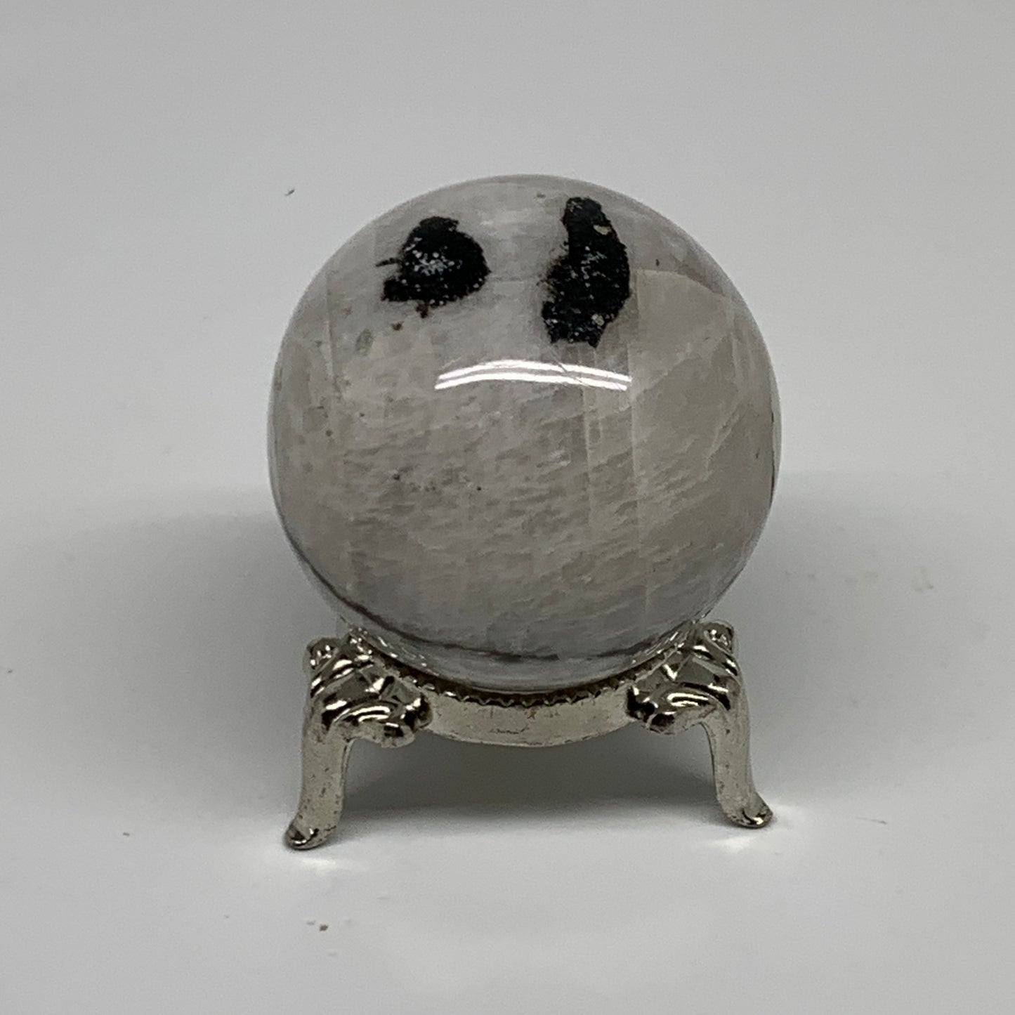 106.1g, 1.7"(43mm), Natural Rainbow Moonstone Sphere Ball Gemstone, B35125