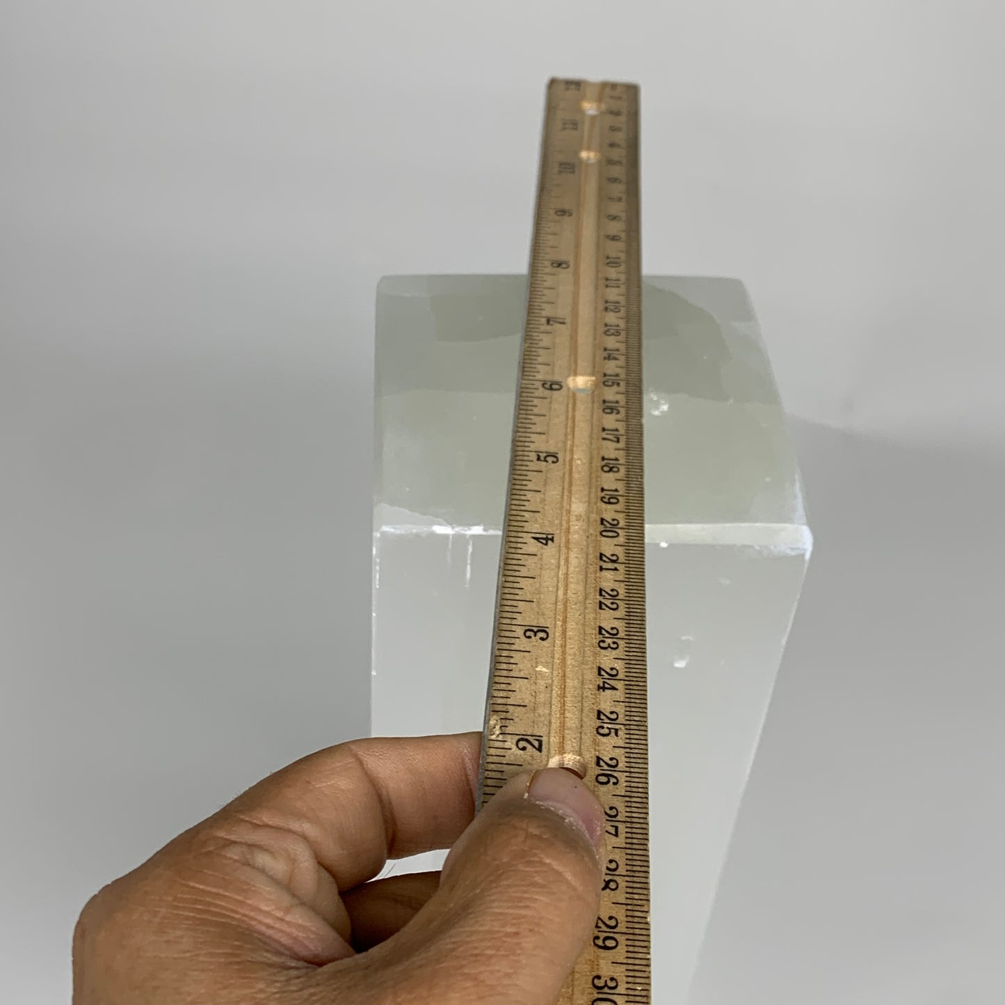11.2 lbs. 11.75"x3.5", Rectangle Selenite (Satin Spar) Lamp, w/6ft Chord, B35793