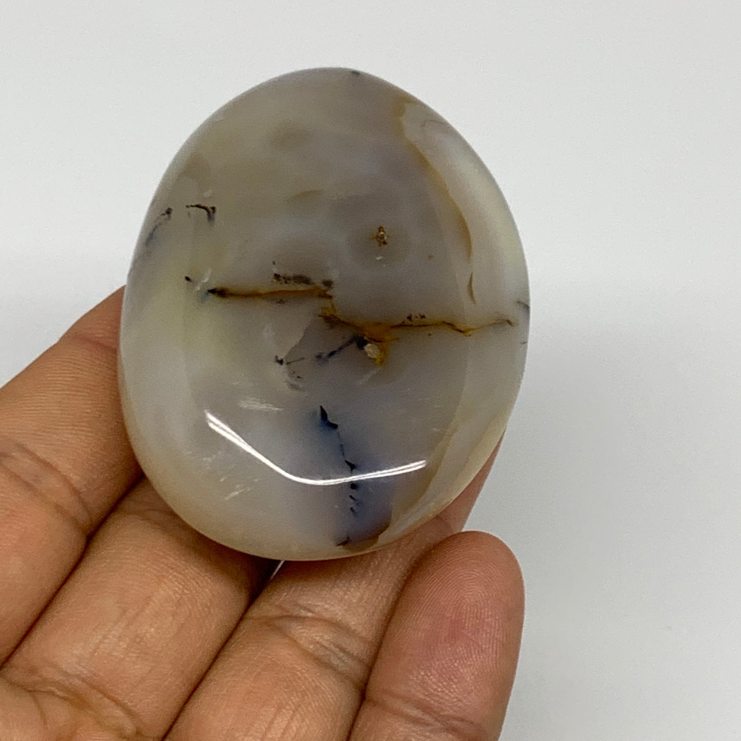 85.5g, 2.3"x1.7"x0.9" Orca Agate Palm-Stone Reiki Energy Crystal Reiki, B27886