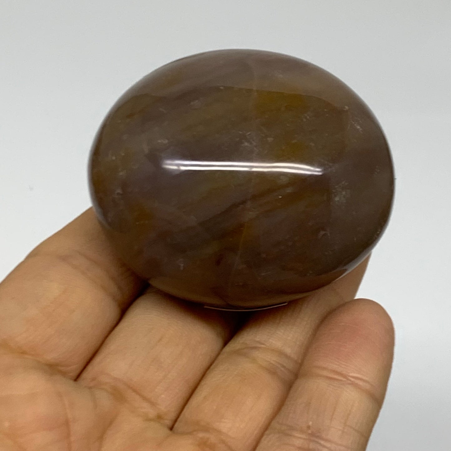 115.7g, 2.1"x1.8"x1.4" Natural Ocean Jasper Palm-Stone Orbicular Jasper, B38188