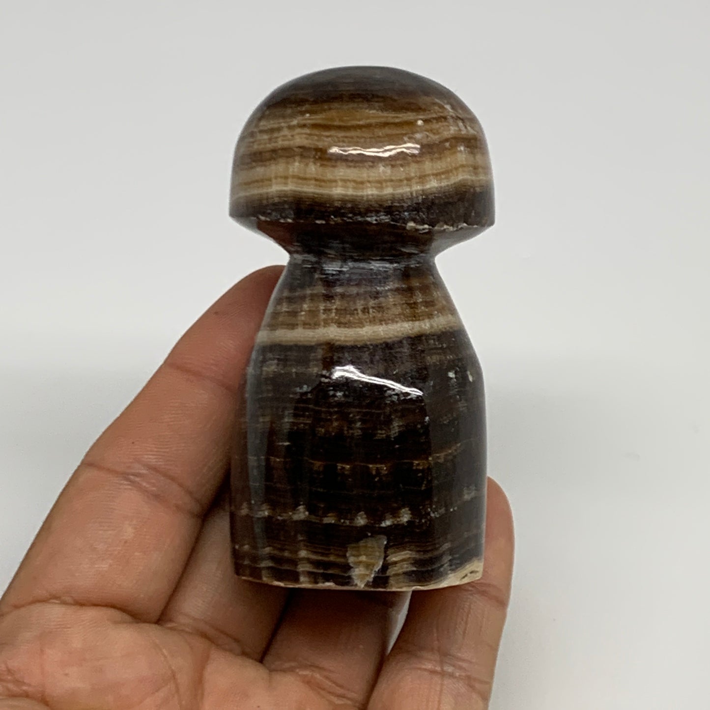 179.7g, 2.9"x1.5" Natural Chocolate Calcite Mushroom Gemstone @Pakistan, B30167