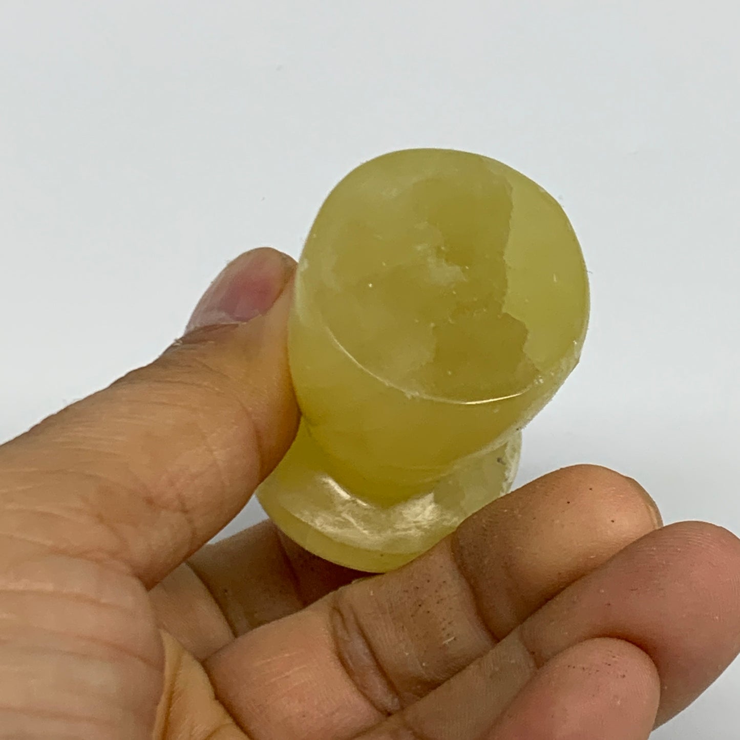 87.6g, 2"x1.2" Natural Lemon Calcite Mushroom Gemstone @Pakistan, B31675