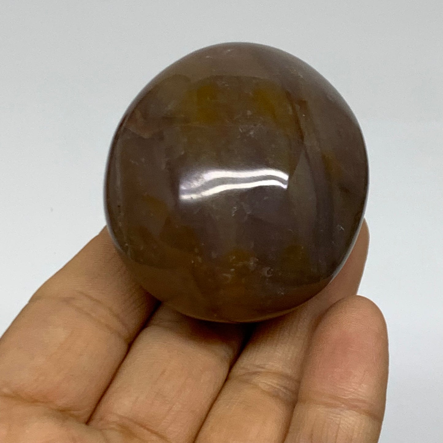 115.7g, 2.1"x1.8"x1.4" Natural Ocean Jasper Palm-Stone Orbicular Jasper, B38188