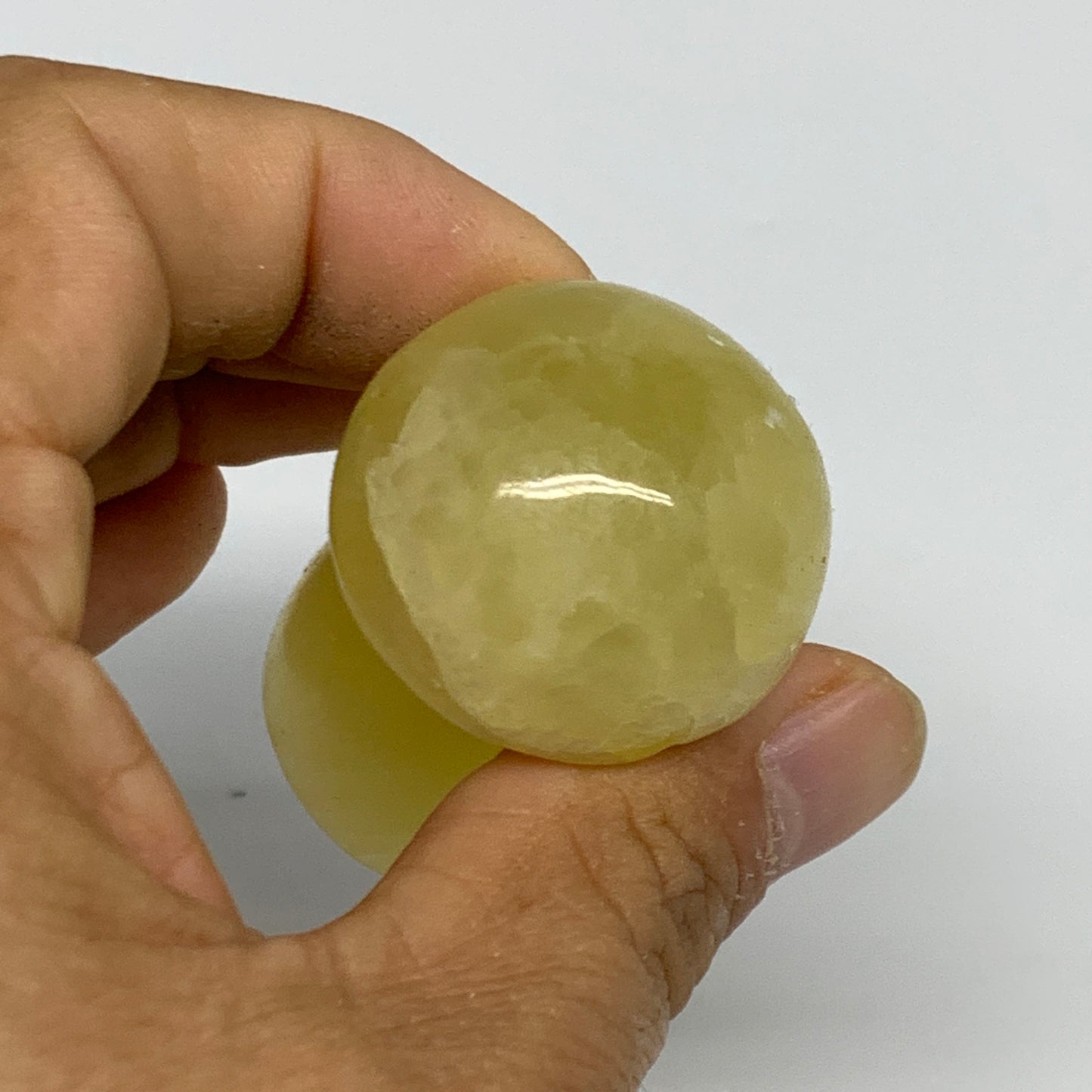 87.6g, 2"x1.2" Natural Lemon Calcite Mushroom Gemstone @Pakistan, B31675