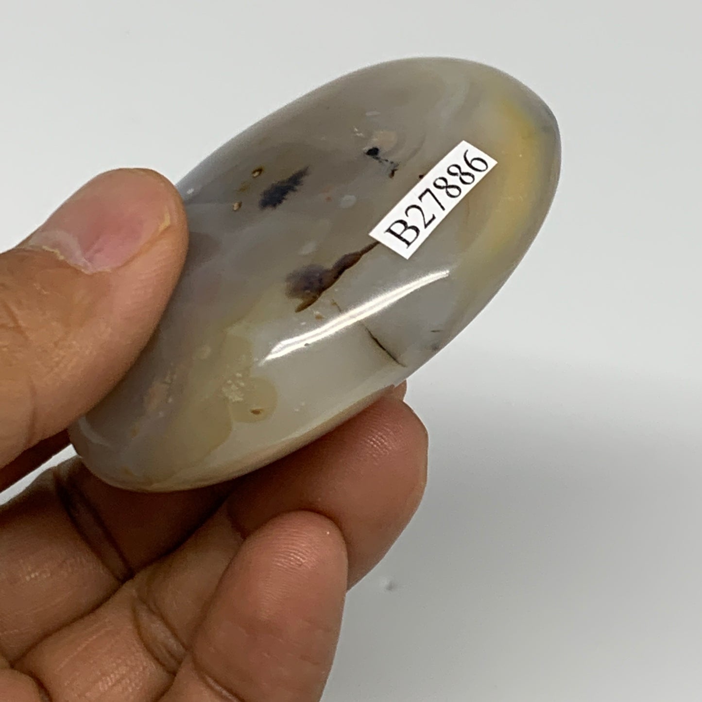 85.5g, 2.3"x1.7"x0.9" Orca Agate Palm-Stone Reiki Energy Crystal Reiki, B27886