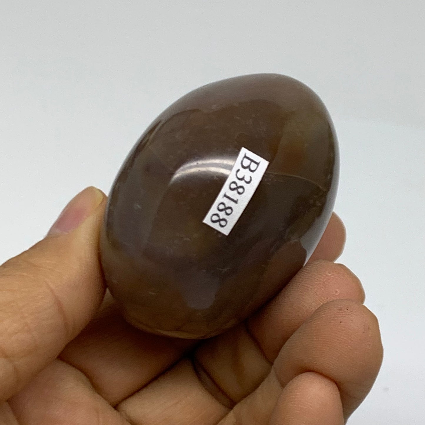 115.7g, 2.1"x1.8"x1.4" Natural Ocean Jasper Palm-Stone Orbicular Jasper, B38188