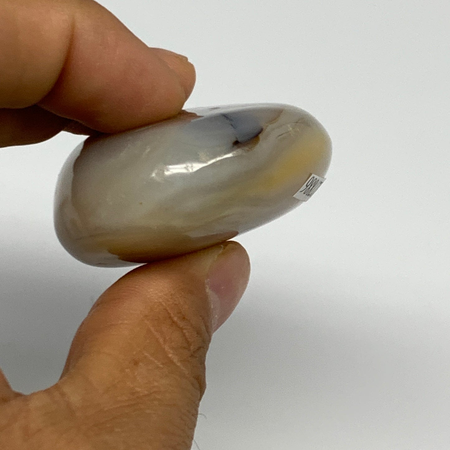 85.5g, 2.3"x1.7"x0.9" Orca Agate Palm-Stone Reiki Energy Crystal Reiki, B27886