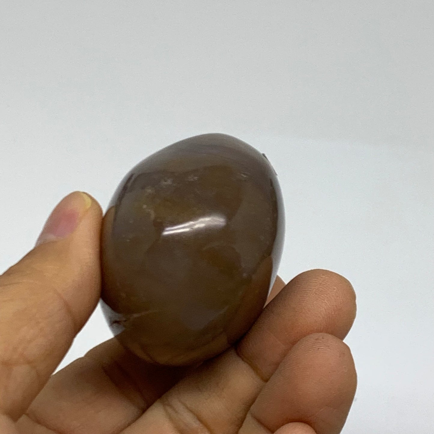 115.7g, 2.1"x1.8"x1.4" Natural Ocean Jasper Palm-Stone Orbicular Jasper, B38188