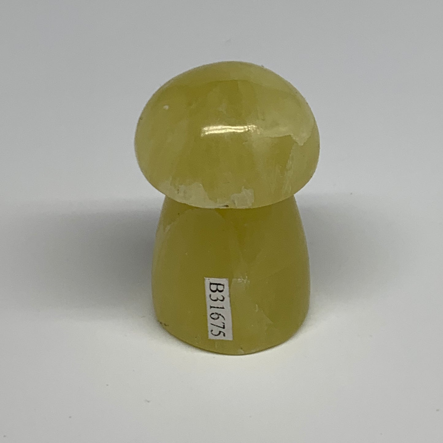 87.6g, 2"x1.2" Natural Lemon Calcite Mushroom Gemstone @Pakistan, B31675