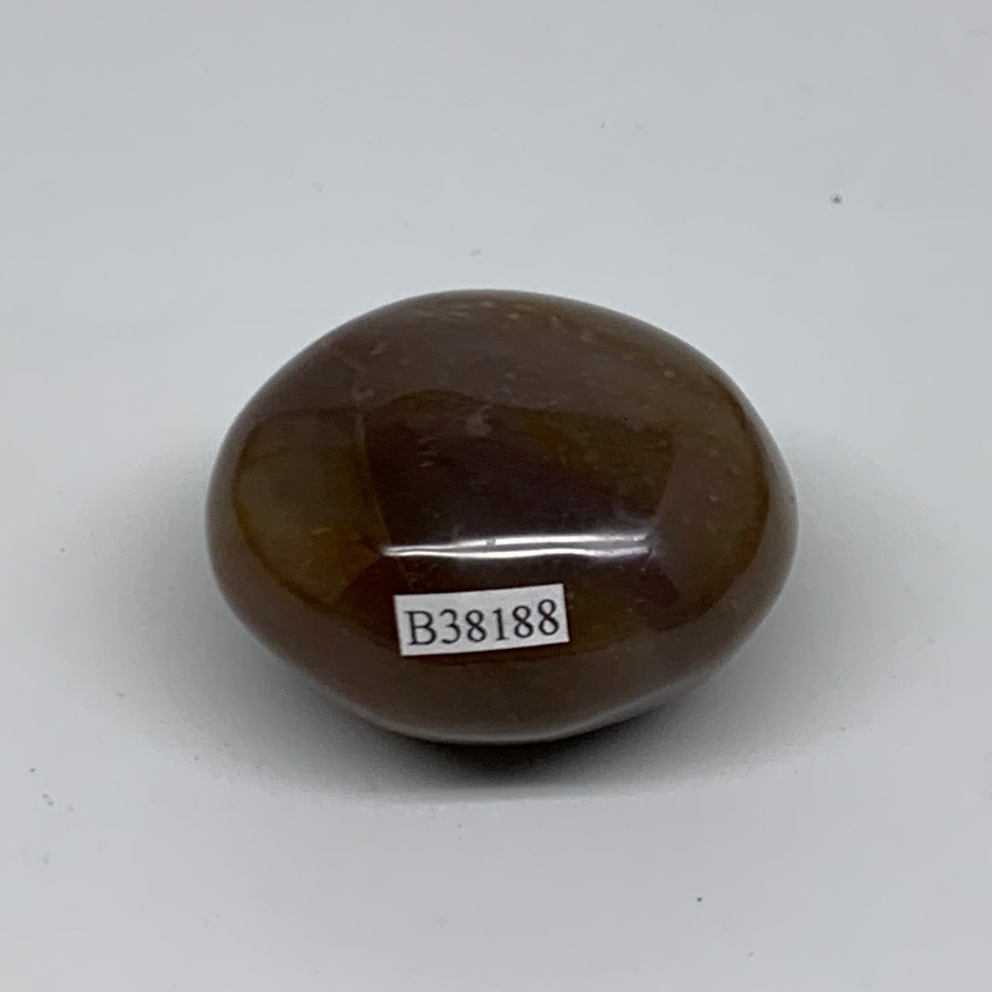 115.7g, 2.1"x1.8"x1.4" Natural Ocean Jasper Palm-Stone Orbicular Jasper, B38188