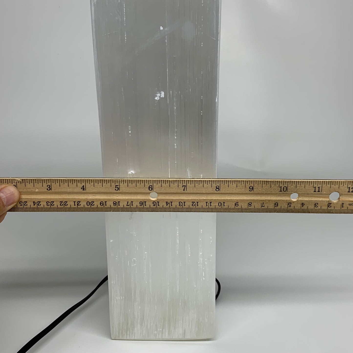 11.6 lbs. 11.75"x3.5", Rectangle Selenite (Satin Spar) Lamp, w/6ft Chord, B35794
