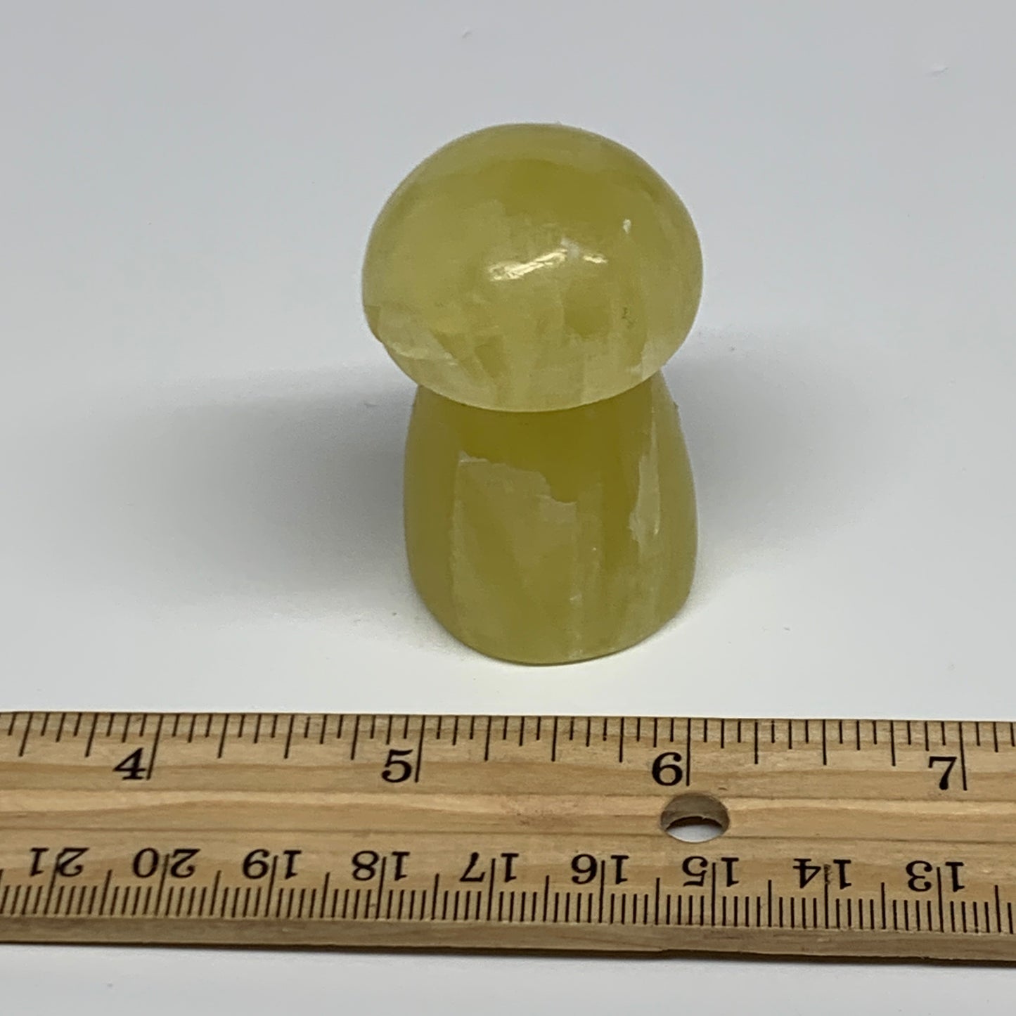 87.6g, 2"x1.2" Natural Lemon Calcite Mushroom Gemstone @Pakistan, B31675