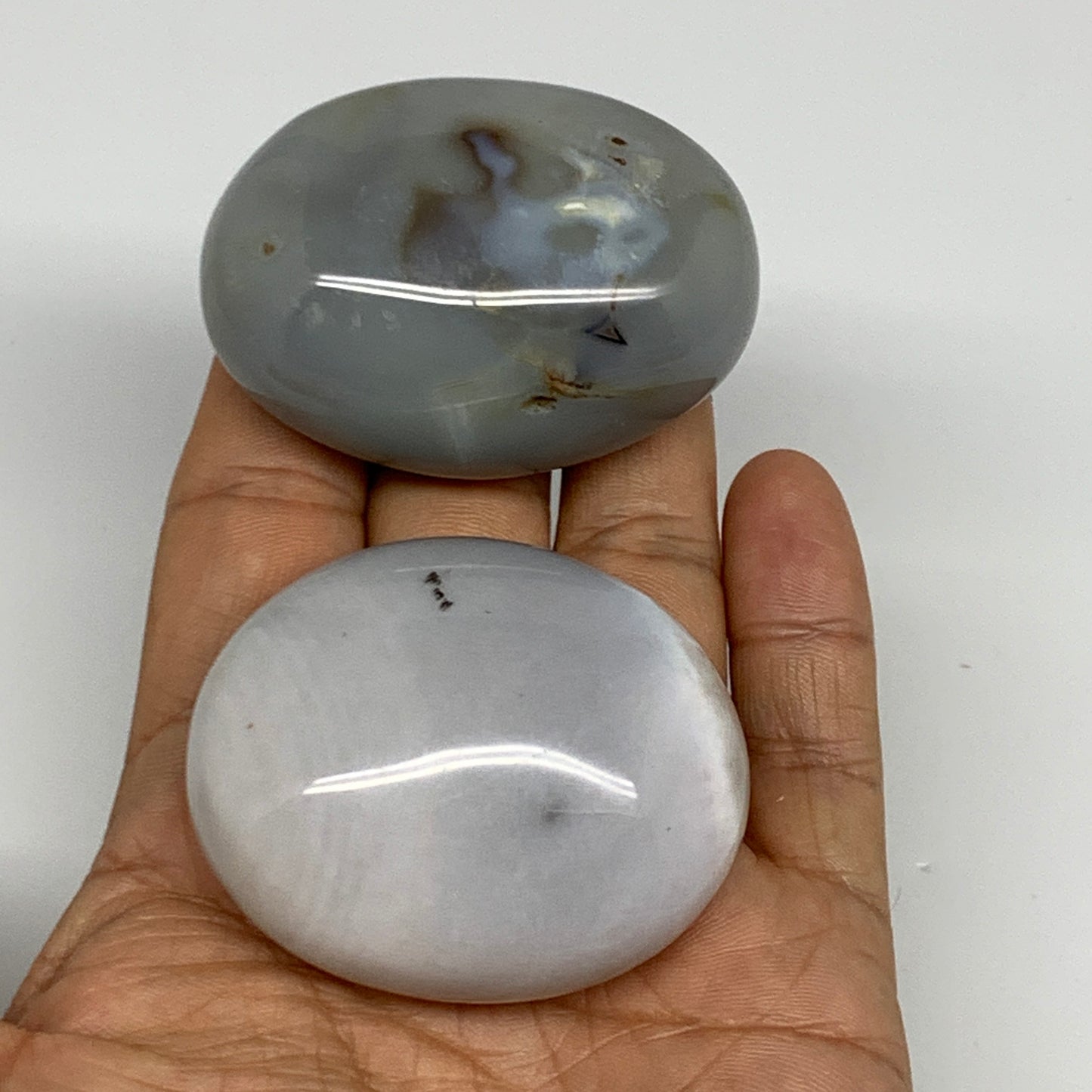 164.4g, 2"-2.1", 2pcs, Orca Agate Palm-Stone Reiki Energy Crystal Reiki, B27887