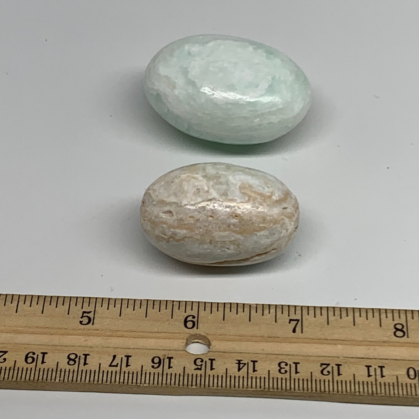 103.6g, 1.6"-1.9", 2pcs, Caribbean Calcite Palm-Stone @Afghanistan, B33701