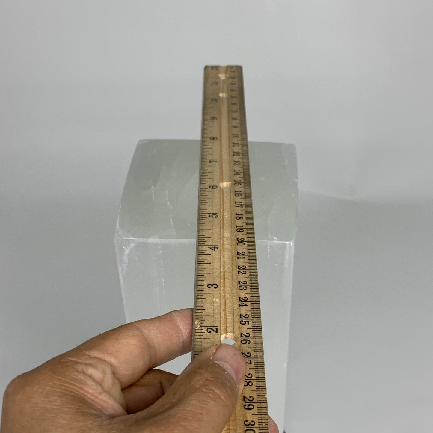 11.6 lbs. 11.75"x3.5", Rectangle Selenite (Satin Spar) Lamp, w/6ft Chord, B35794