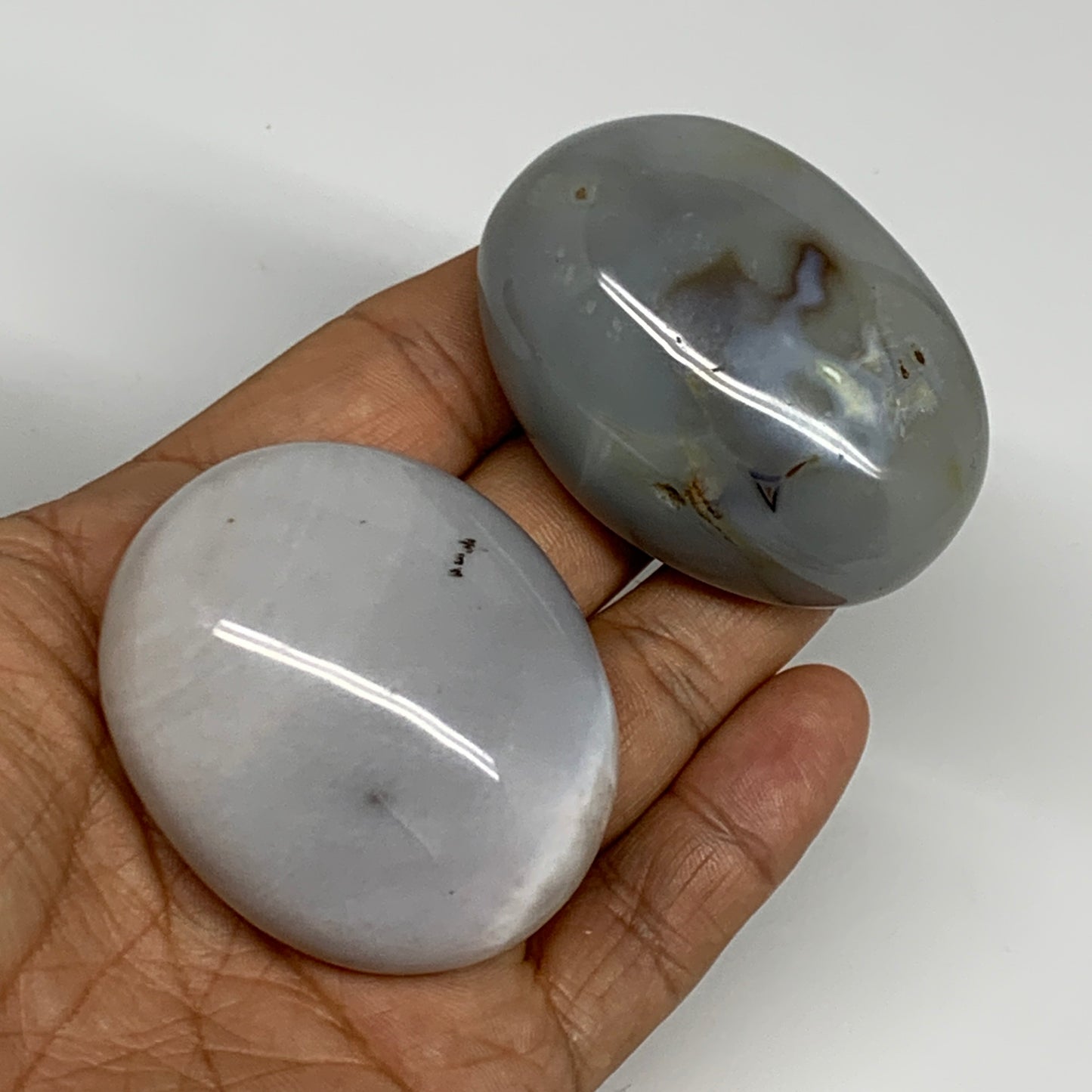 164.4g, 2"-2.1", 2pcs, Orca Agate Palm-Stone Reiki Energy Crystal Reiki, B27887