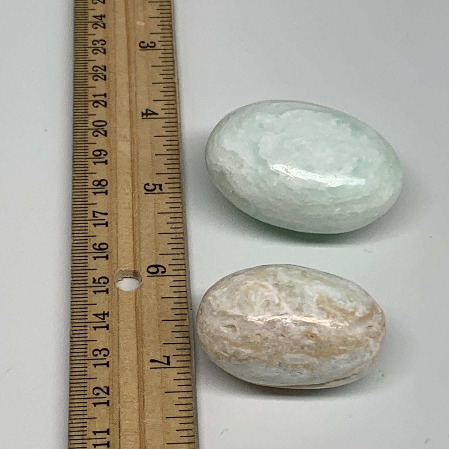 103.6g, 1.6"-1.9", 2pcs, Caribbean Calcite Palm-Stone @Afghanistan, B33701