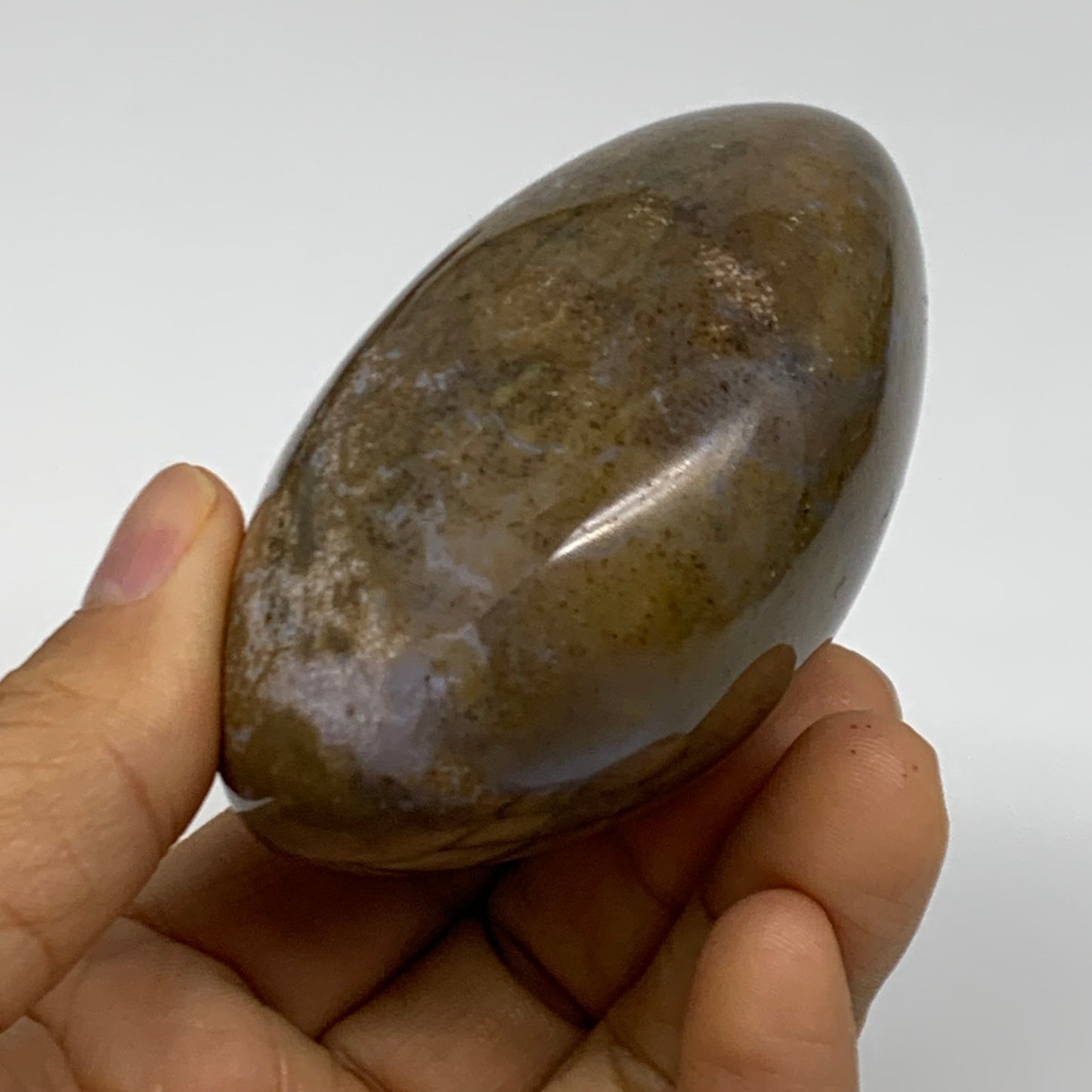 261g, 2.8"x2.7"x1.7" Natural Ocean Jasper Palm-Stone Orbicular Jasper, B38189